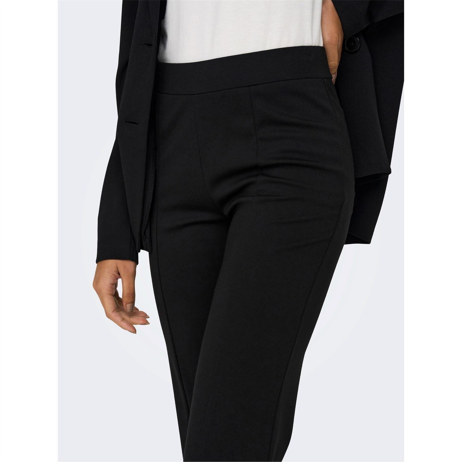 Only Solid Patterned Flared Trousers