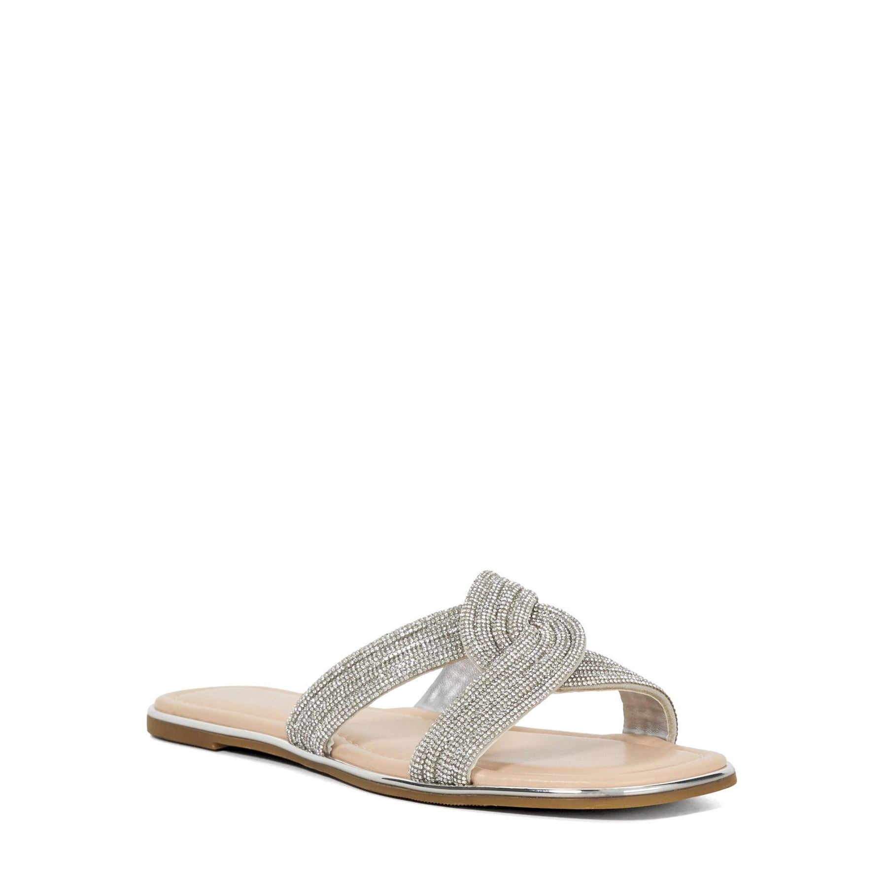 Dune London Lavenham Textured Flat Slide Sandals