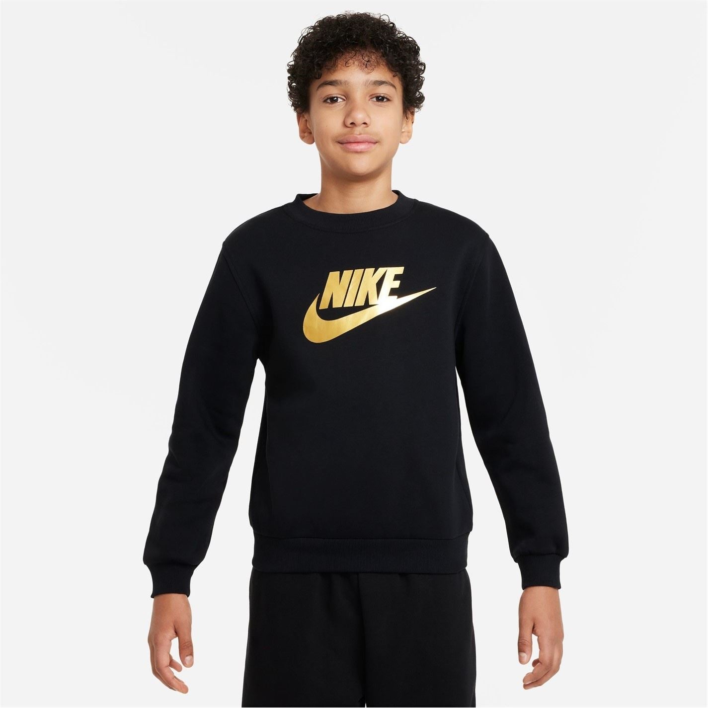 Nike Crew Neck Ribbed Collar Long Sleeve Sweatshirt