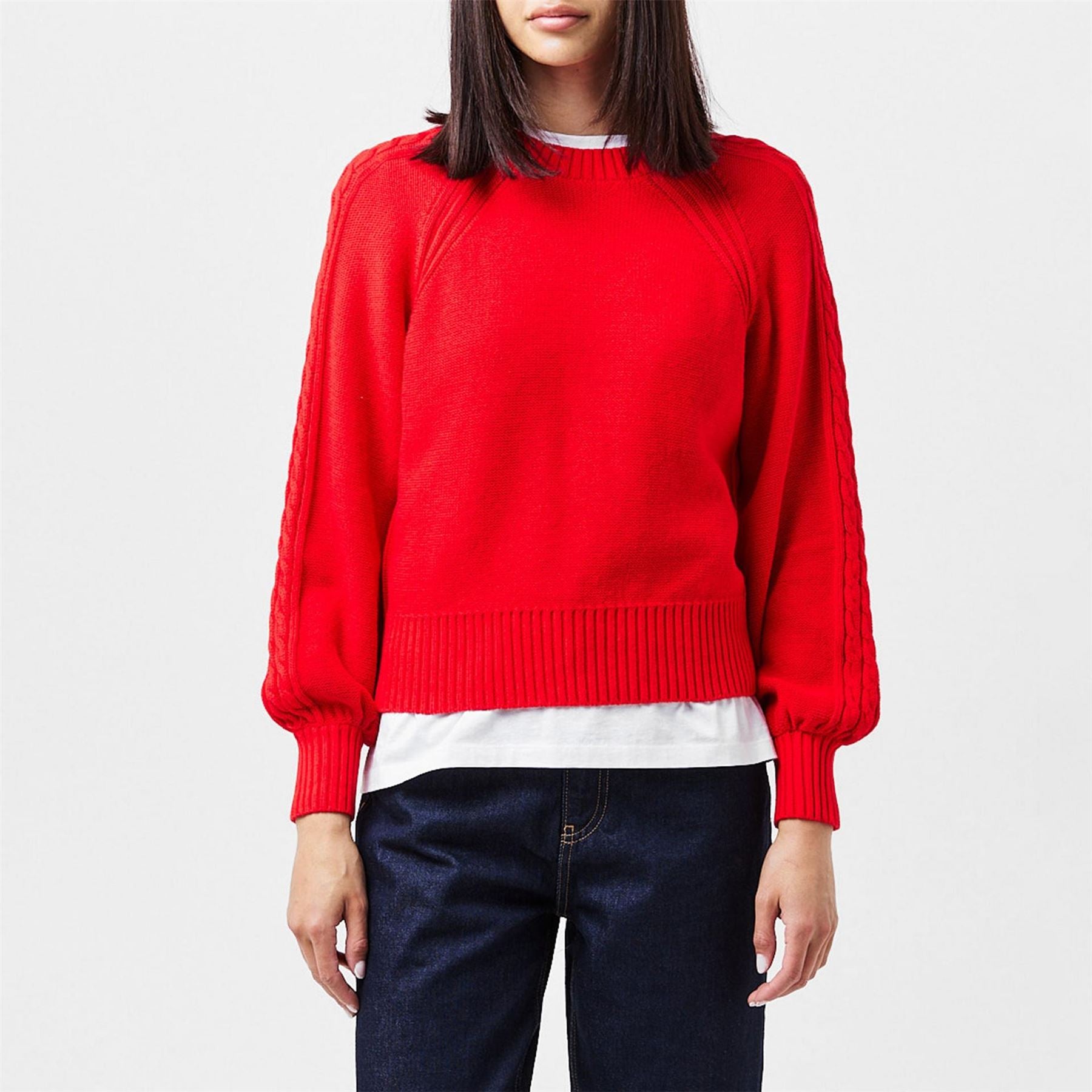 French Connection Relaxed Fit Cable Long Sleeve Sweater