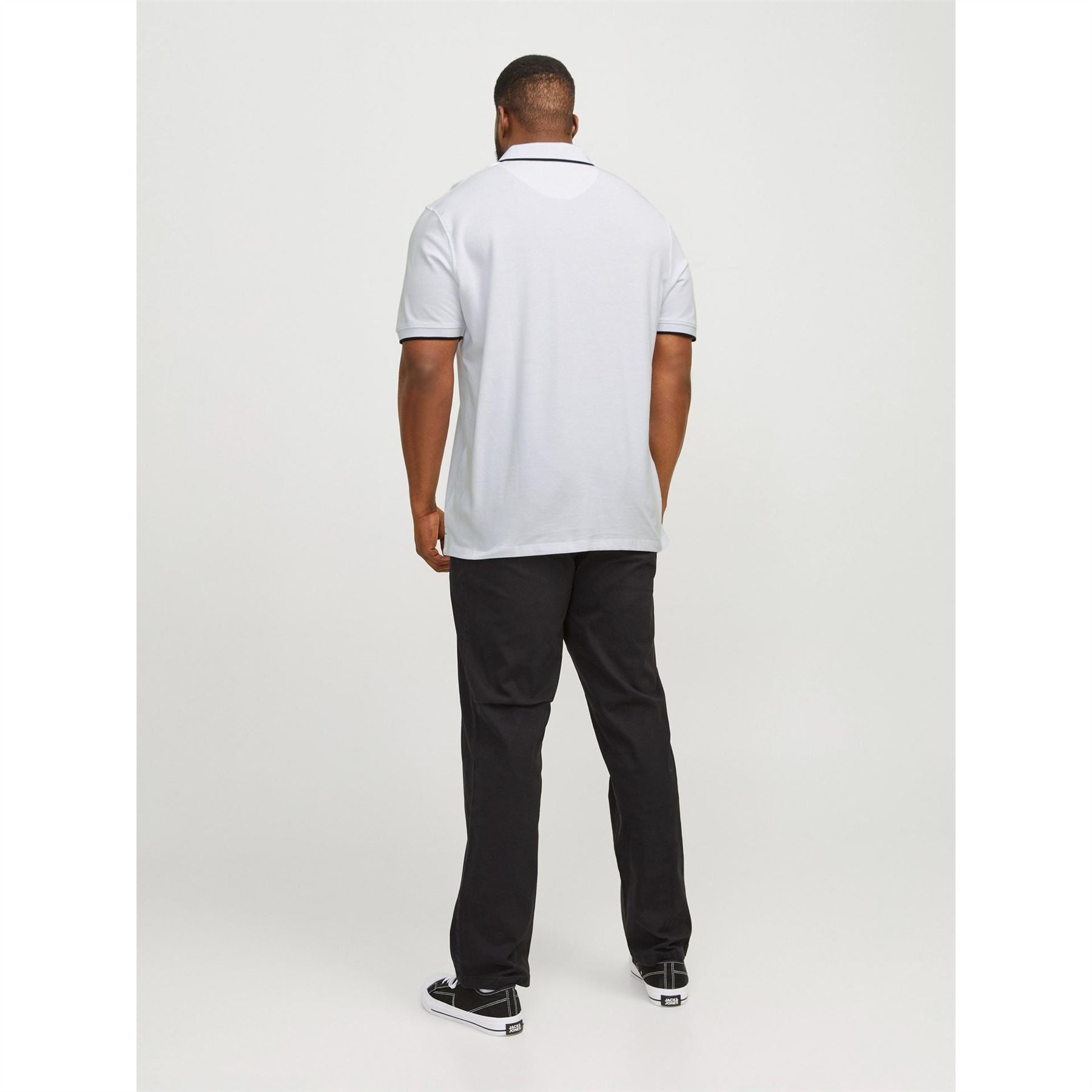 Jack and Jones Mens Paulos Tipped Pique Short Sleeve Polo Shirt Plus Size