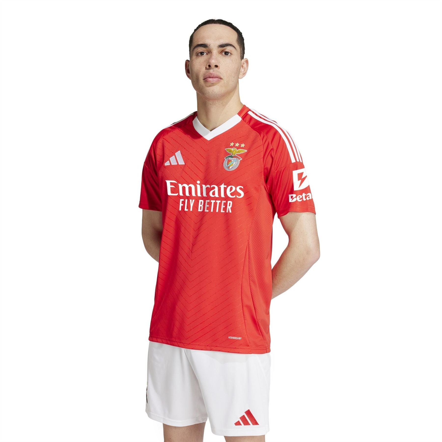 adidas Text Graphic V-Neck Short Sleeve Jersey T-Shirt