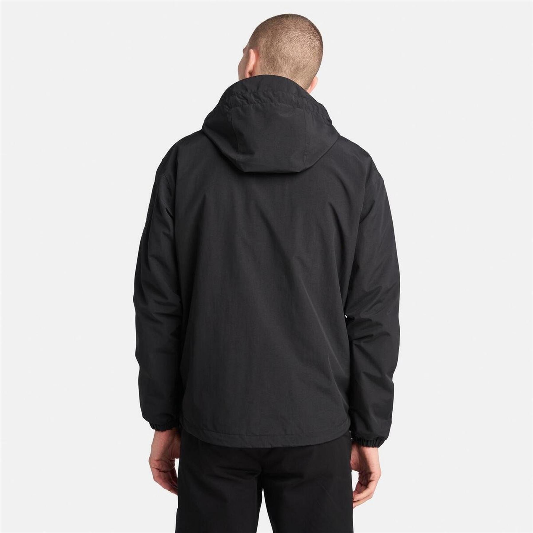 Timberland Winnick Solid Patterned Hooded Drawstring Shell Jacket