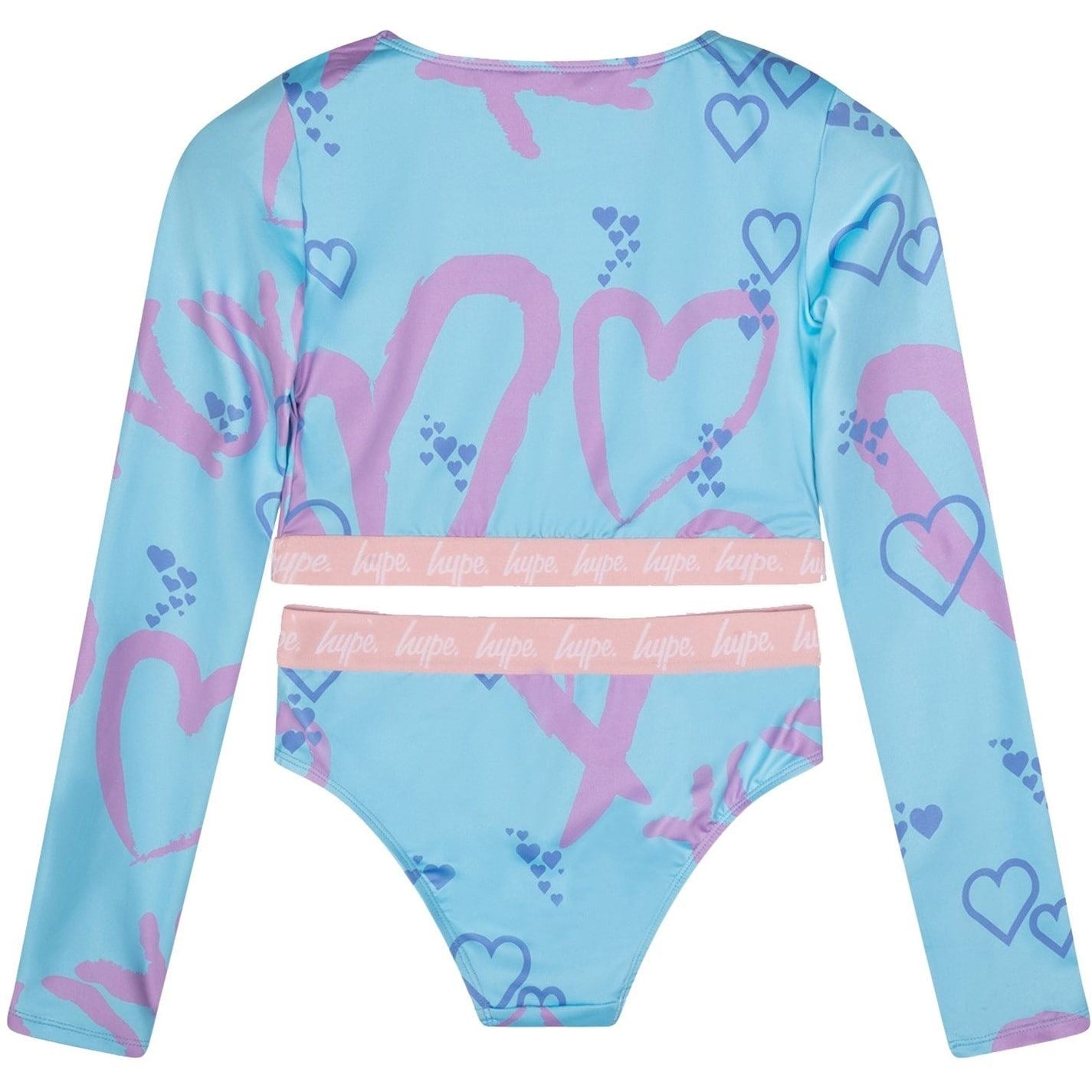 Hype Heart Lettering Graphic Print Swimsuit