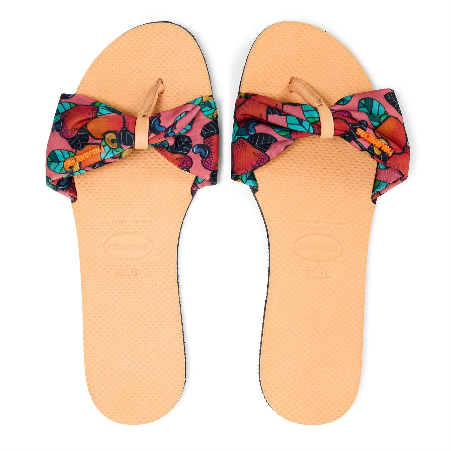 Havaianas Floral Patterned Open Toe Slide Sandals