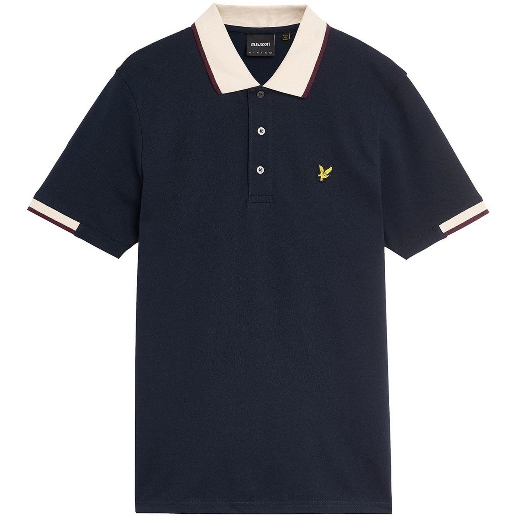 Lyle and Scott Retro Half Tipped Short Sleeve Polo Shirt