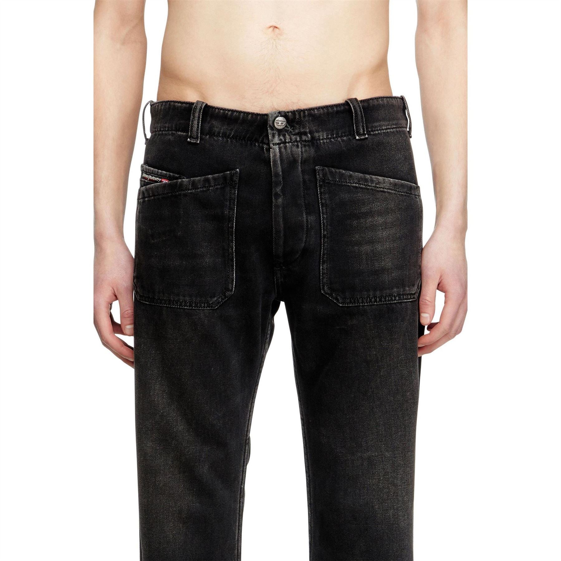 Diesel Wide Leg Tapered Fit Jeans