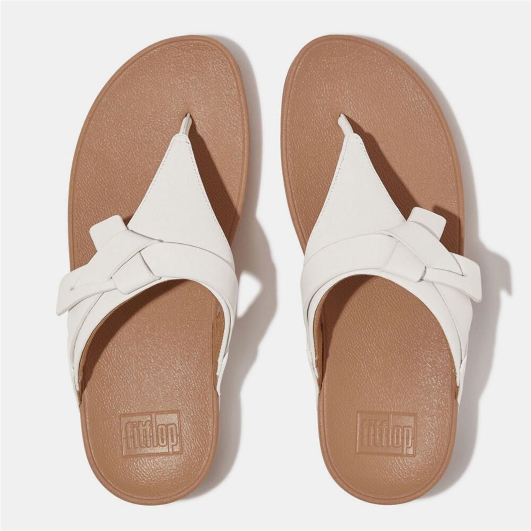 Fitflop Folded Knot Leather Toe Post Sandals