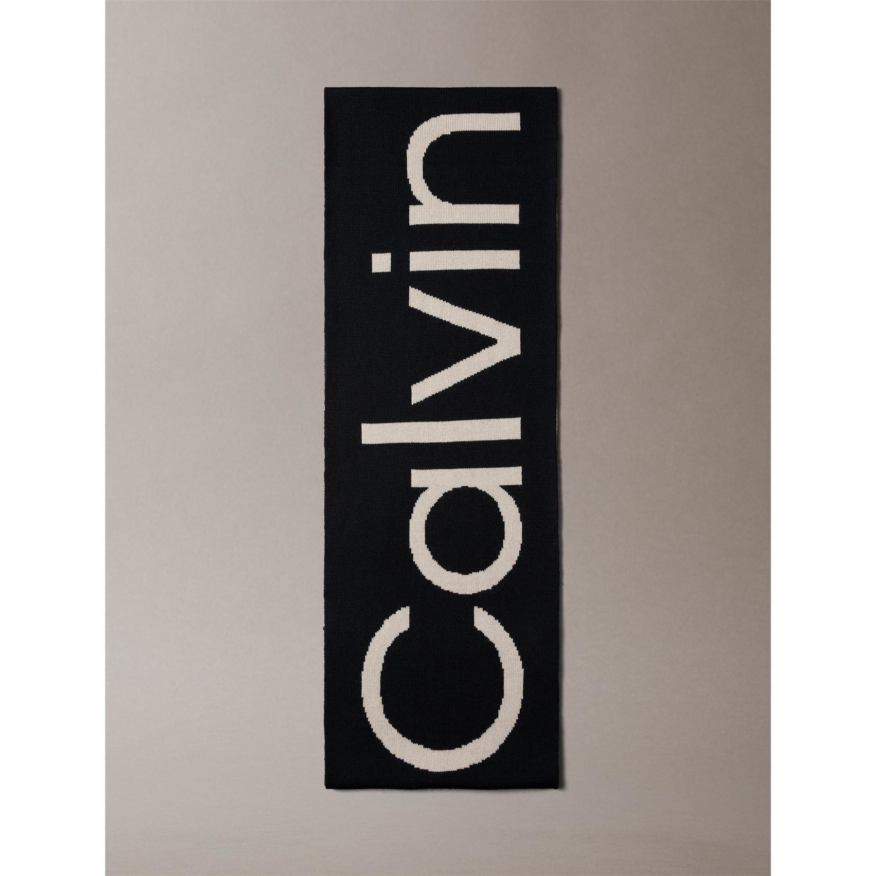 Calvin Klein Oblong Logo Print Scarf with Logo