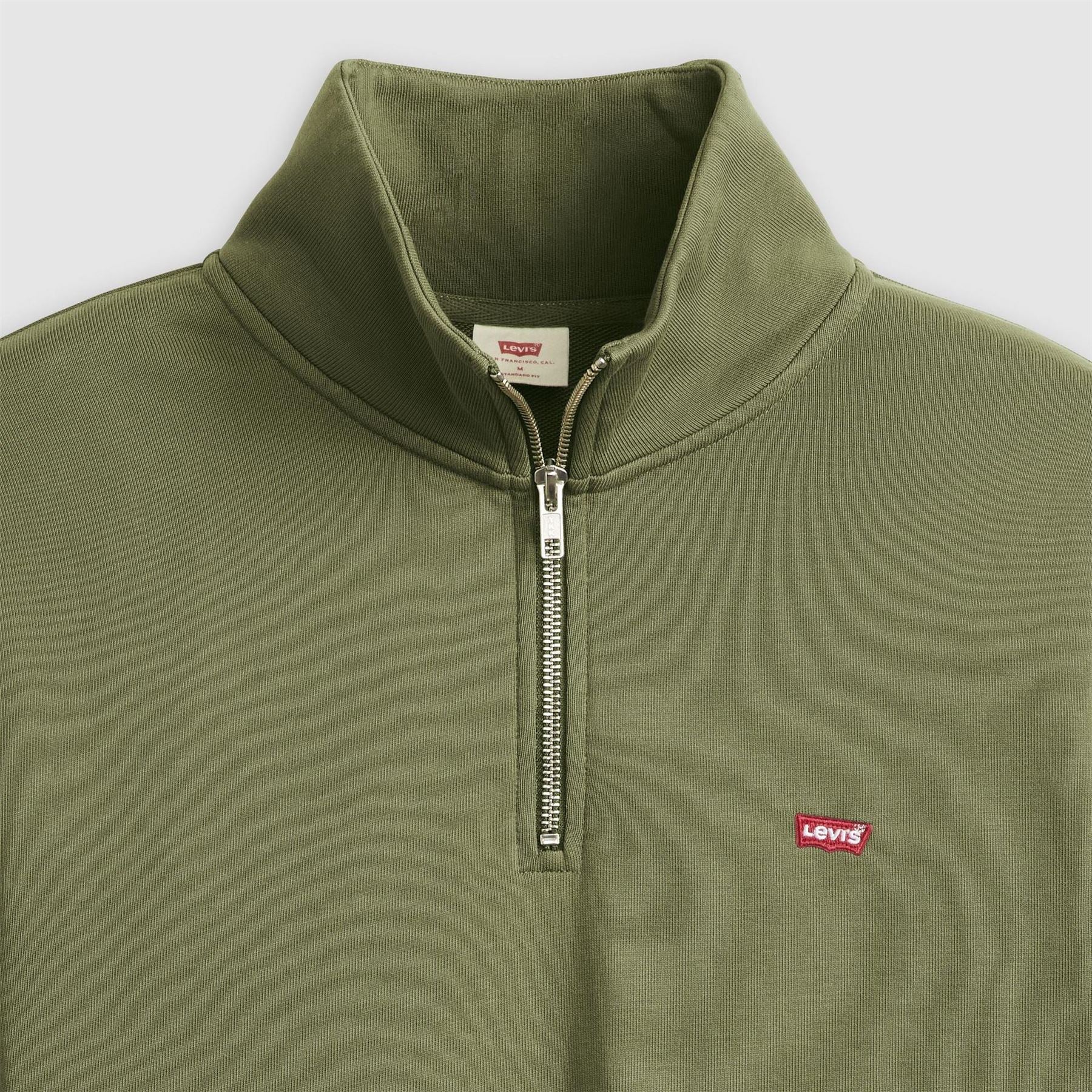 Levis Original Hm Quarter Zip Moss Olive
