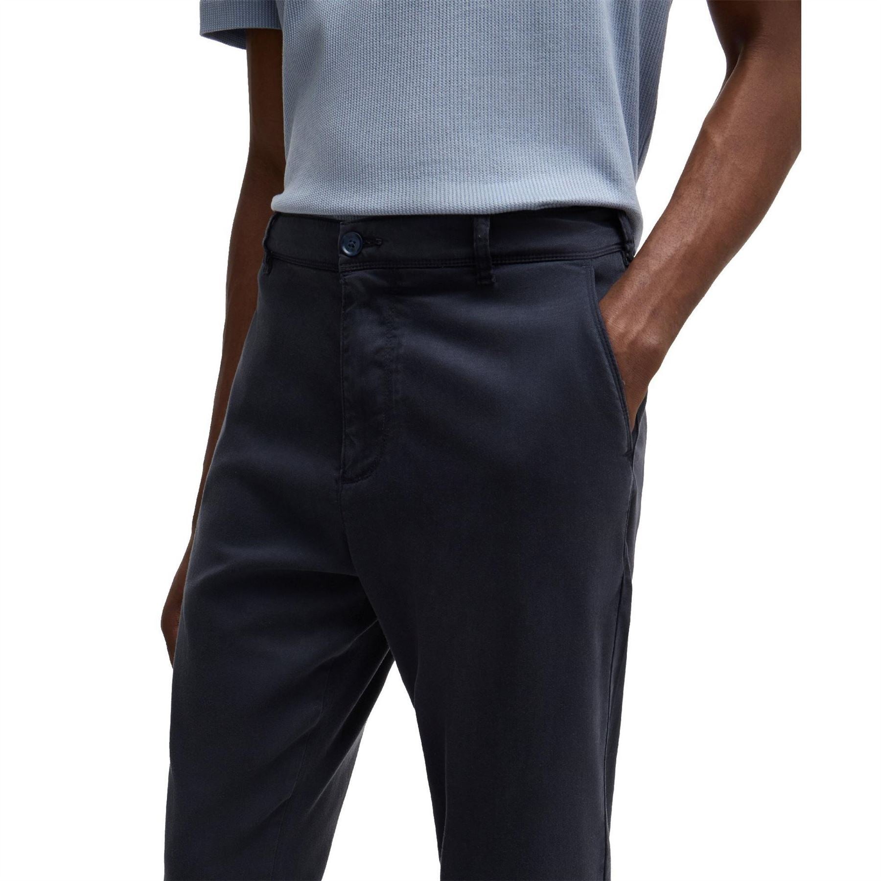 Boss Solid Patterned Straight Fit Chinos
