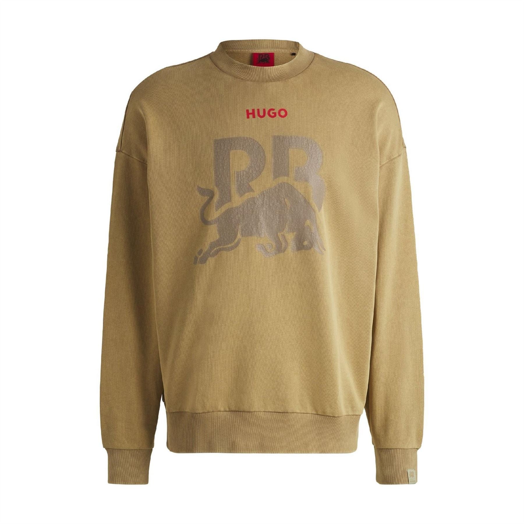 Hugo Graphic Crew Neck Ribbed Collar Long Sleeve Sweatshirt