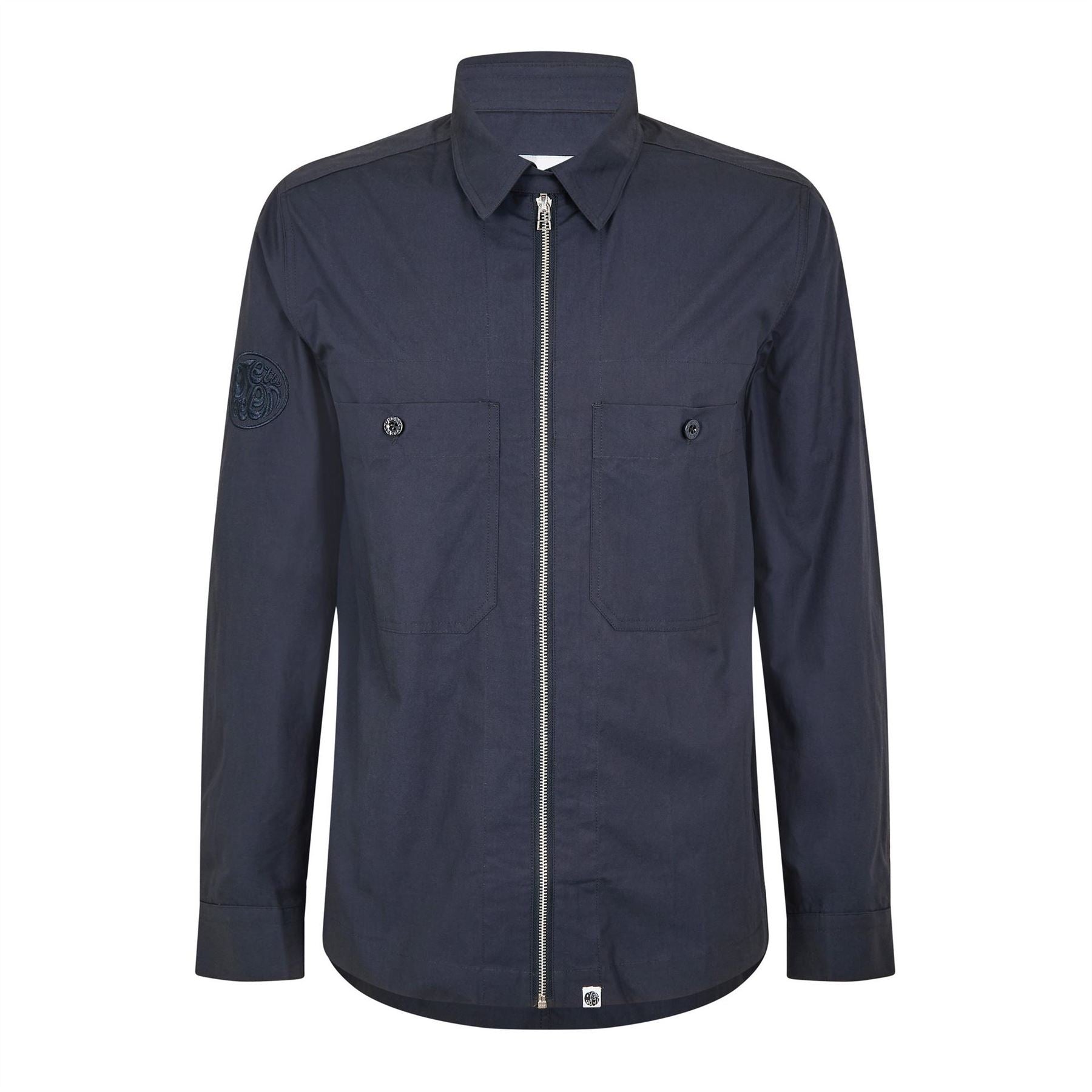 Pretty Green Boston Solid Patterned Snap Button Chest Pocket Overshirt