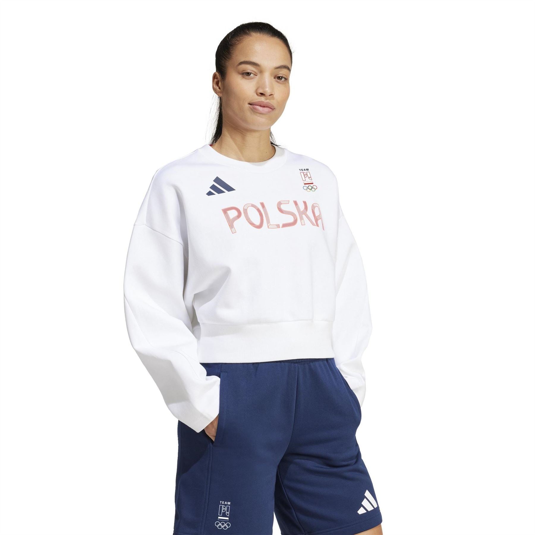 adidas Crew Neck Drop Shoulder Boxy Fit Sweatshirt