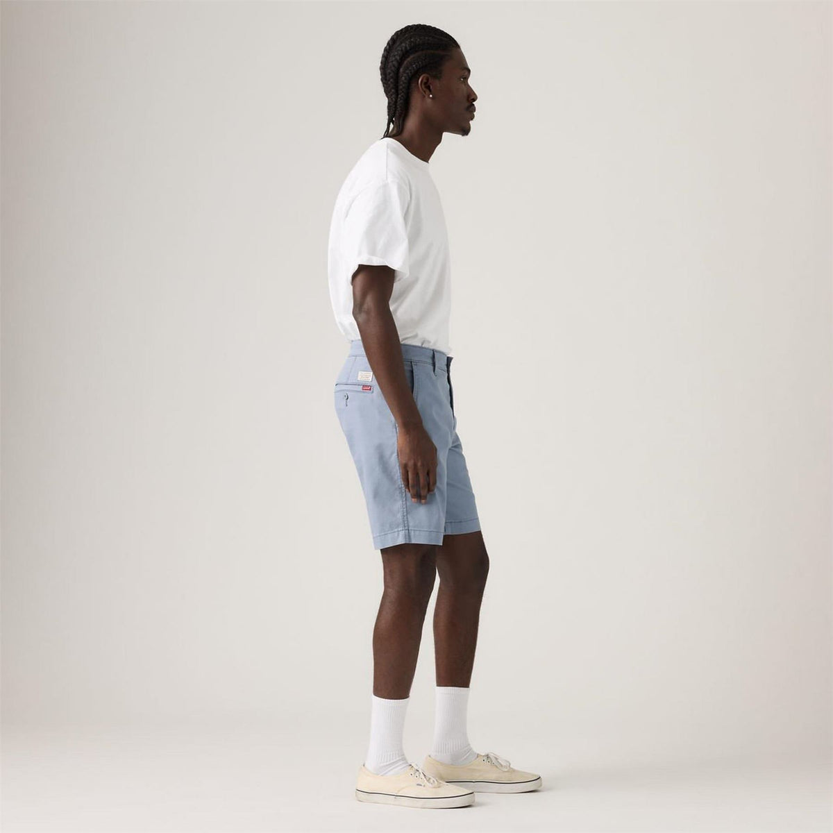 Levis 
Solid Patterned Kano Blue Chino Shorts