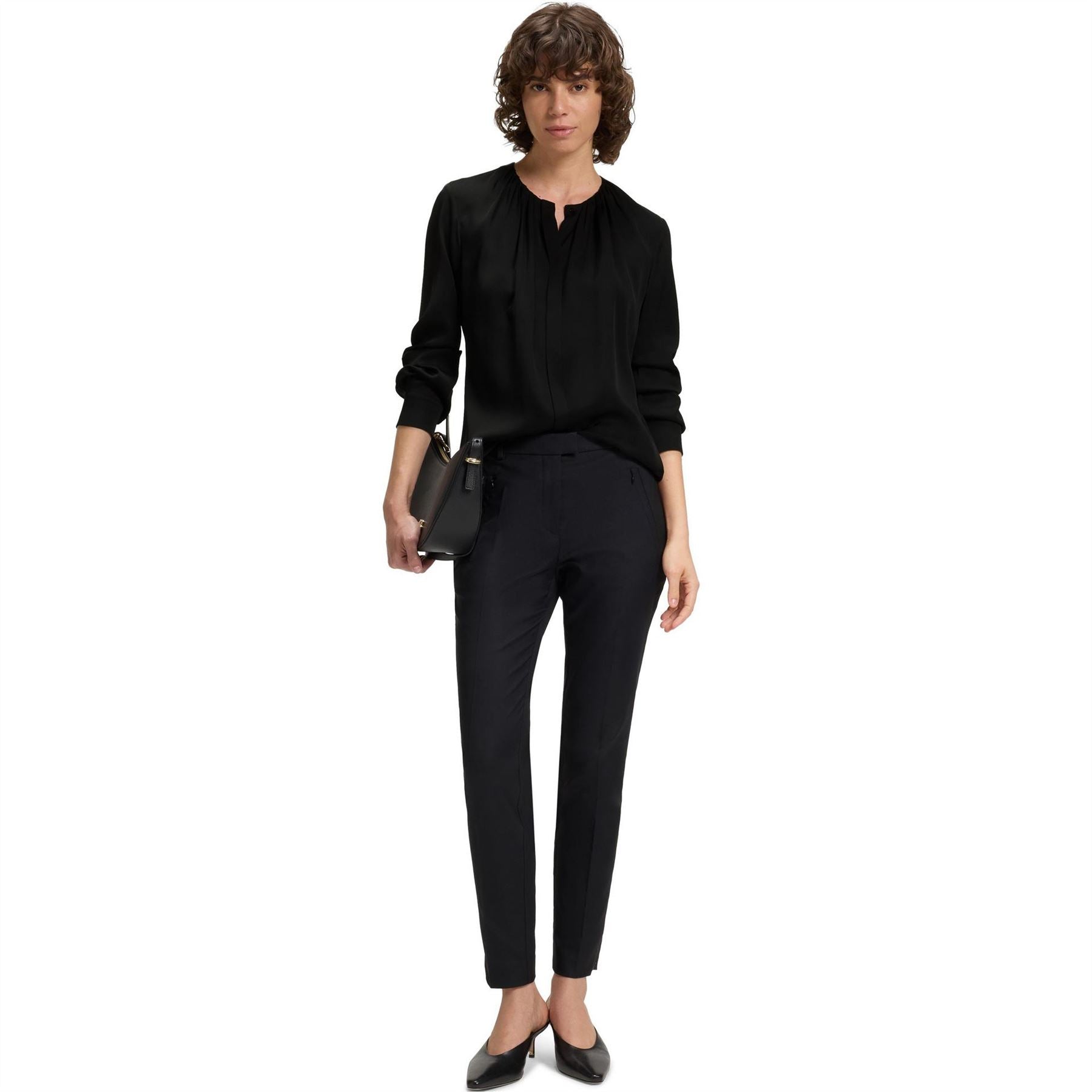 Boss Jewel Neck Long Sleeve Regular Fit Blouse