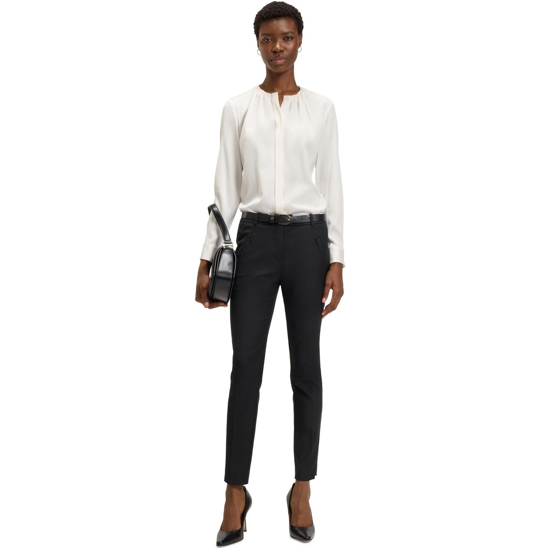 Boss Anaita5 Solid Patterned Slim Trousers