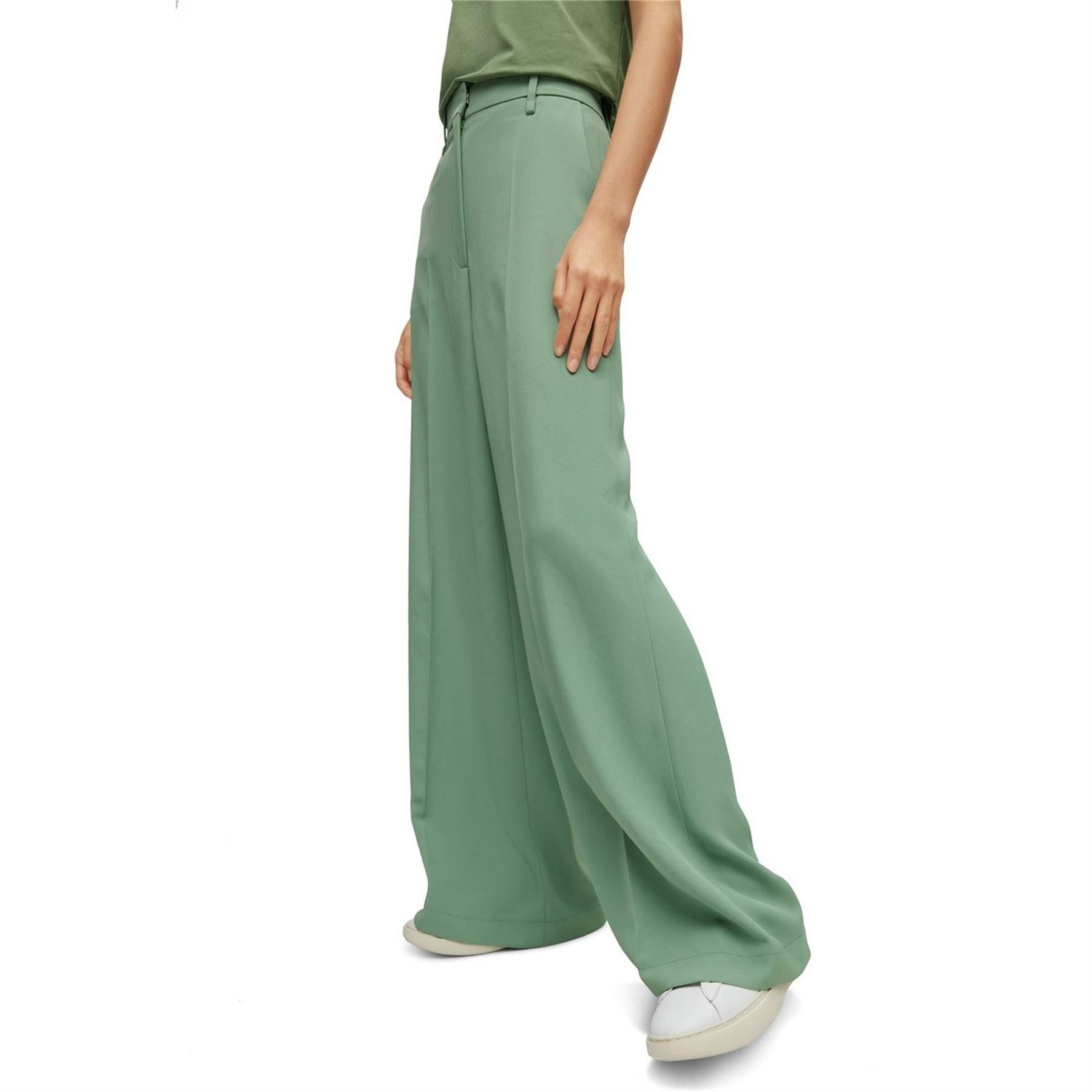 Boss Tikela Solid Patterned Wide Leg Trousers