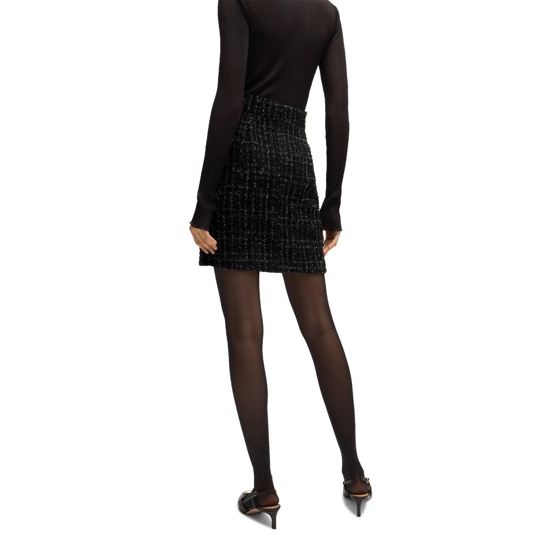 Boss Womens Viliana Mini Plaid Pencil Skirt