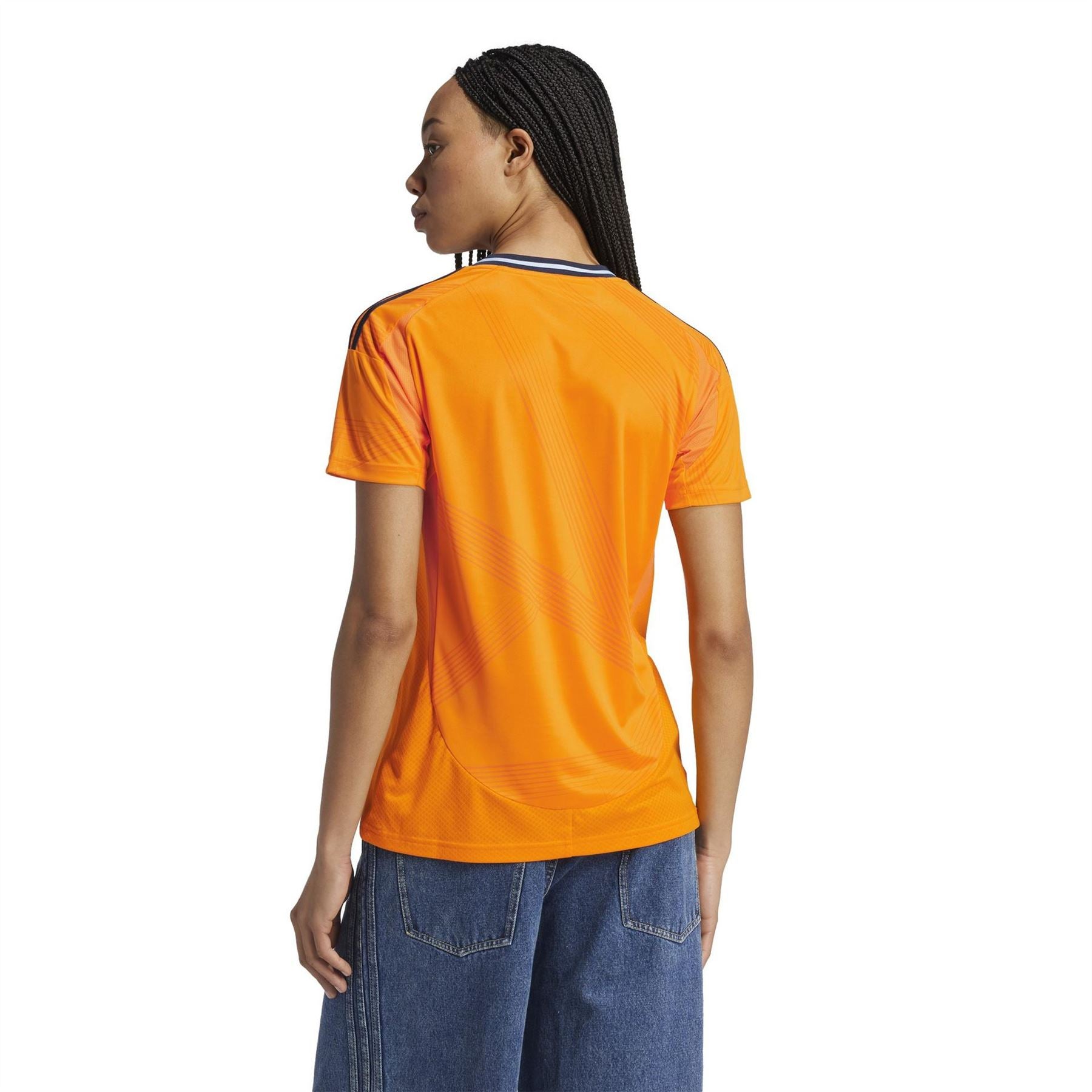 adidas Jersey Crew Neck Ribbed Collar Short Sleeve T-Shirt