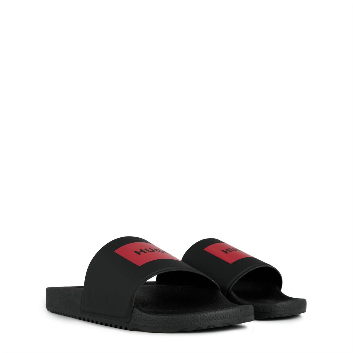 Hugo Logo Print Open Toe Slides