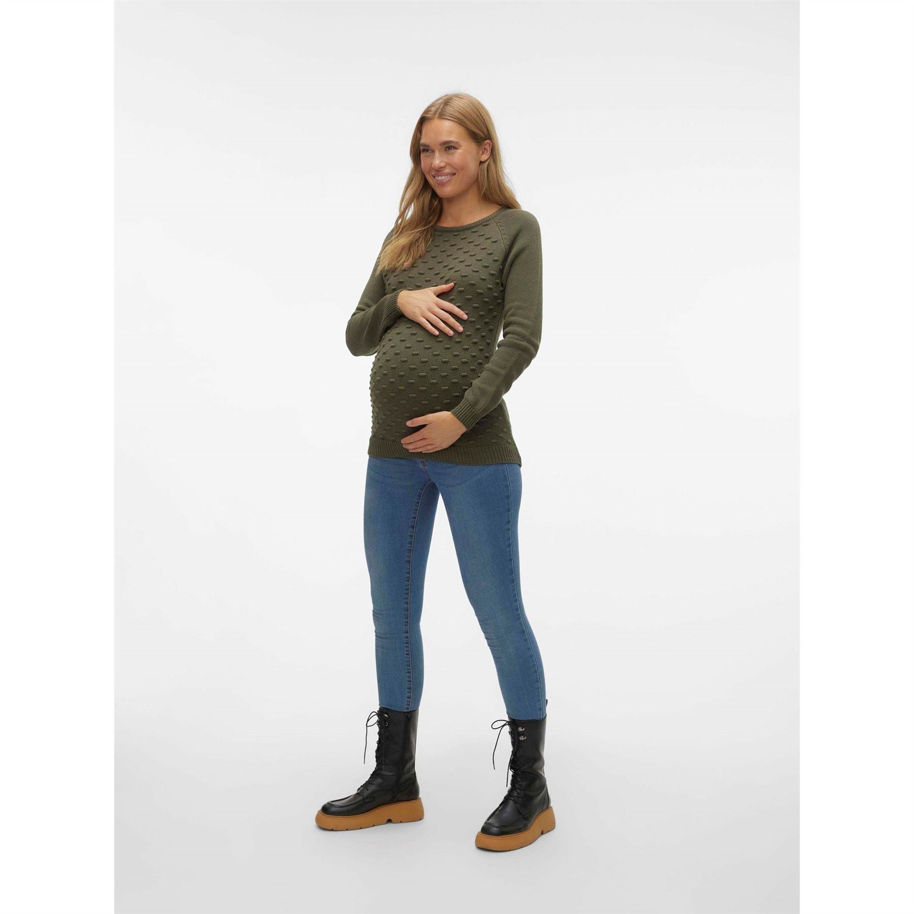 Mamalicious Crew Neck Raglan Sleeve Sweatshirt