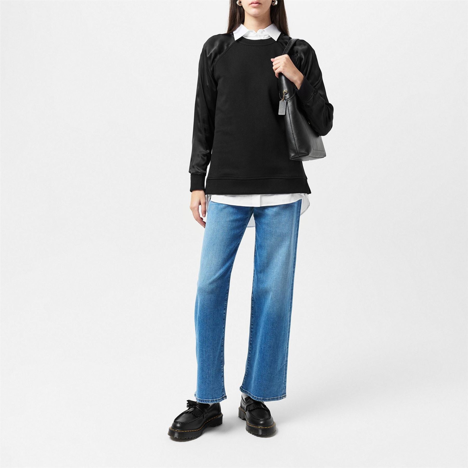 Great Plains Satin Crew Neck Relaxed Fit Sweatshirt