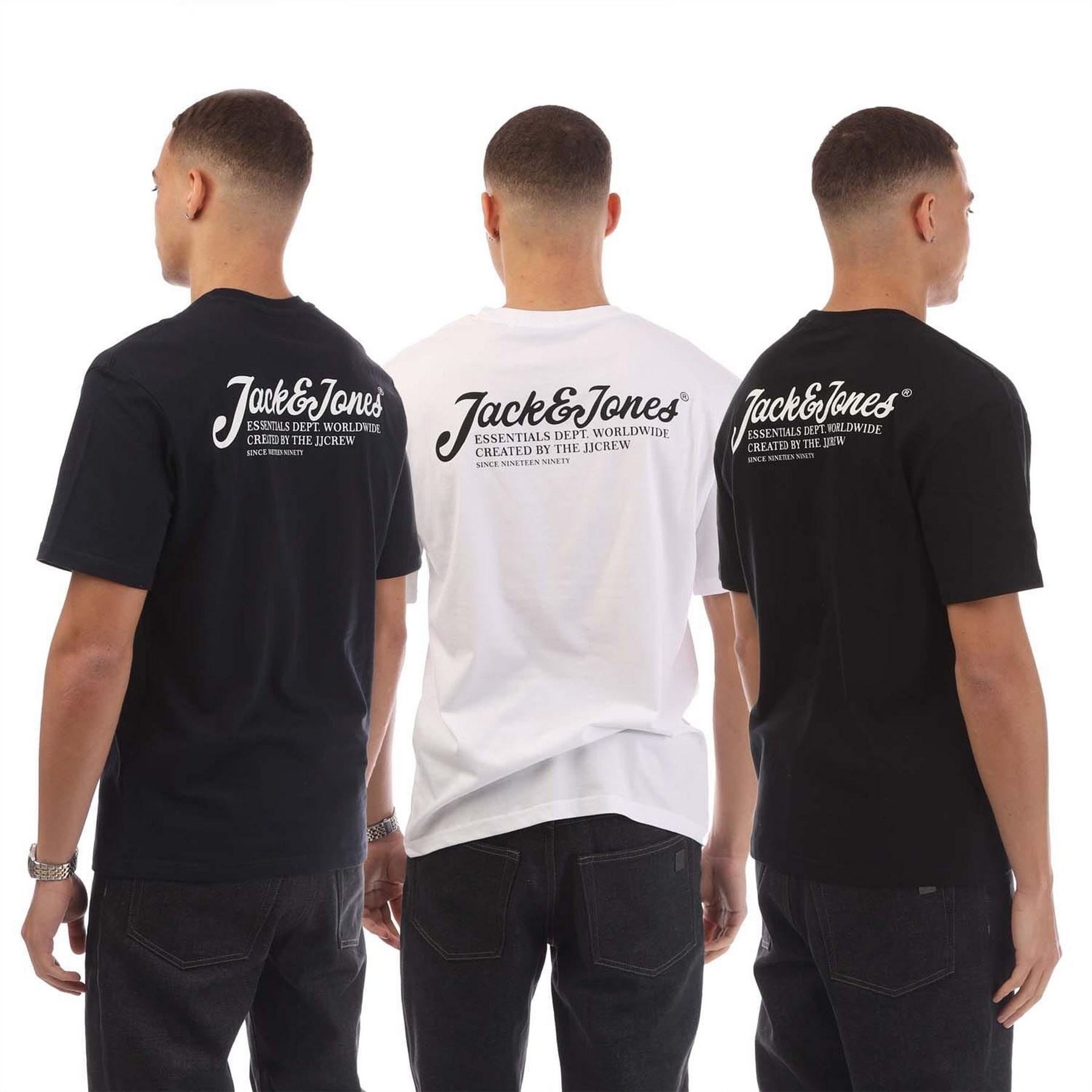 Jack and Jones Pack Beau Footprint T-Shirts