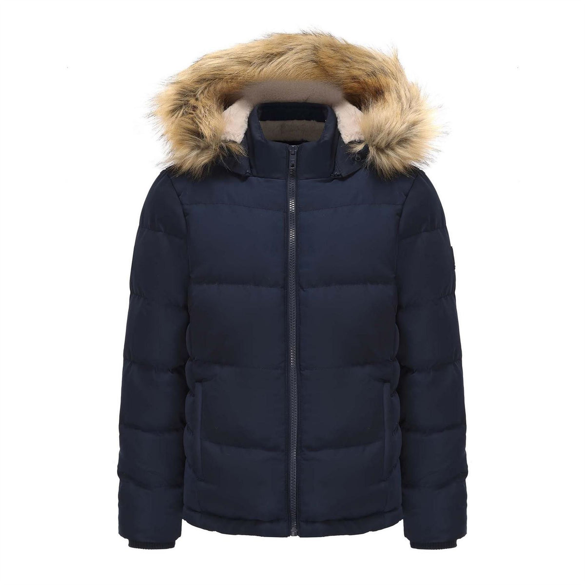 SoulCal 2 Zip Bubble Hooded Long Sleeve Short Puffer Jacket