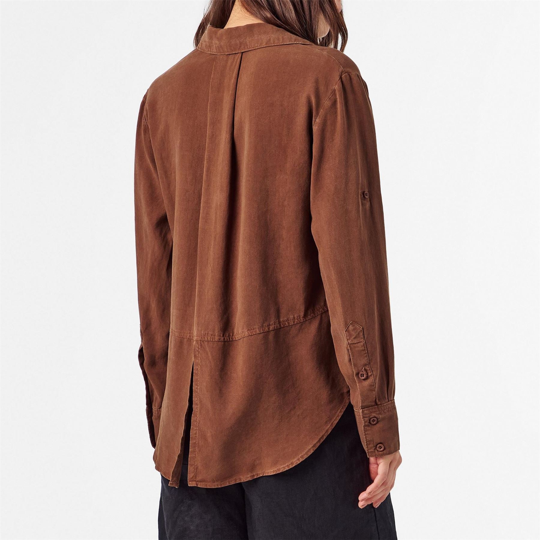 Bella Dahl Back Slit Relaxed Fit Three Quarter Sleeve Shirt