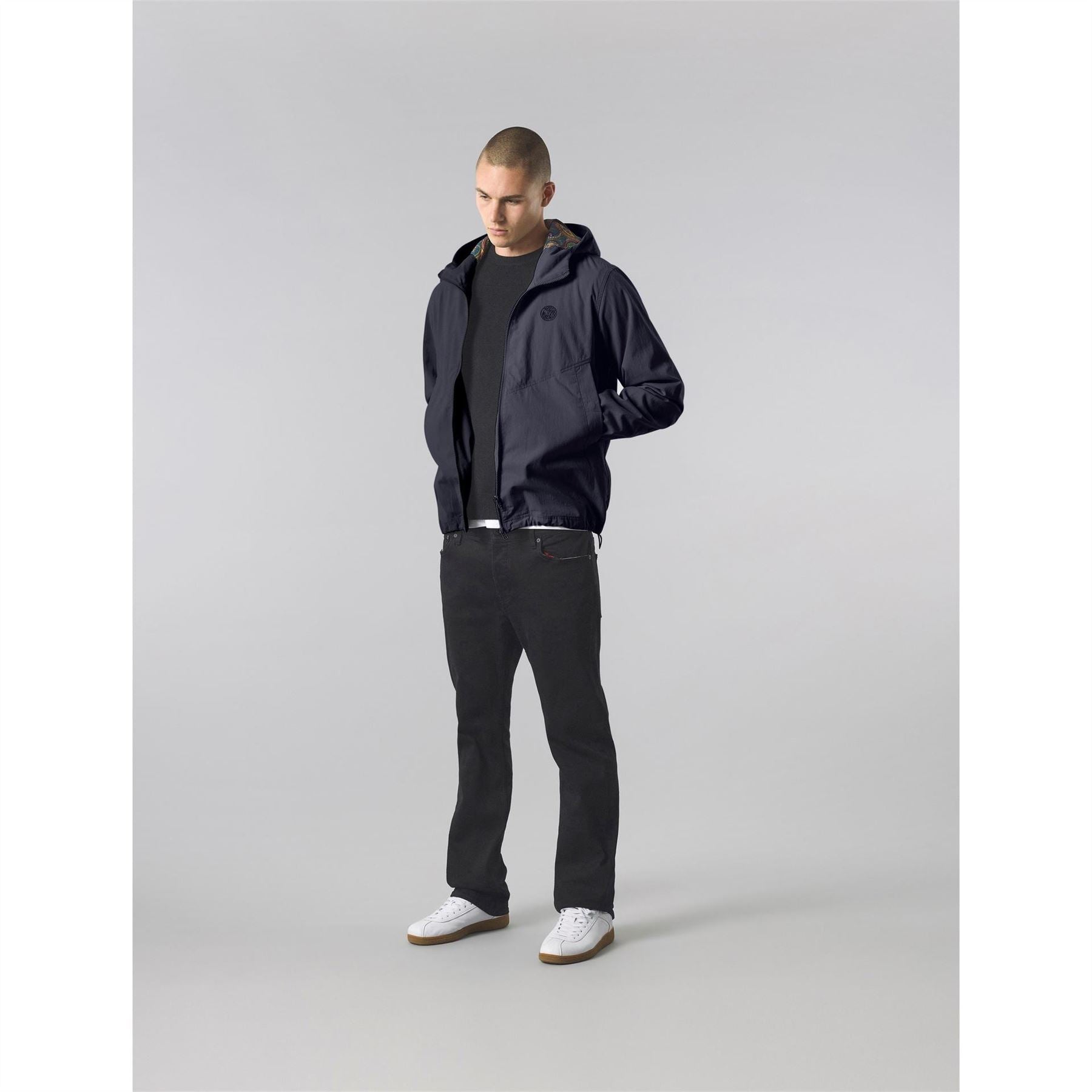 Pretty Green Feltham Solid Patterned Hooded Rain Jacket