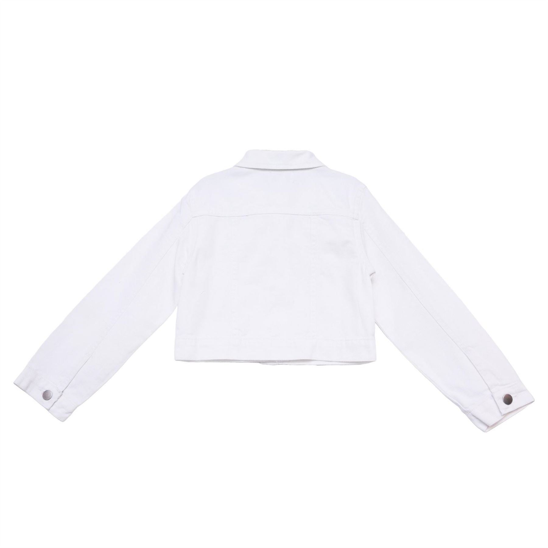 Be You Studio Cropped White Denim Jacket
