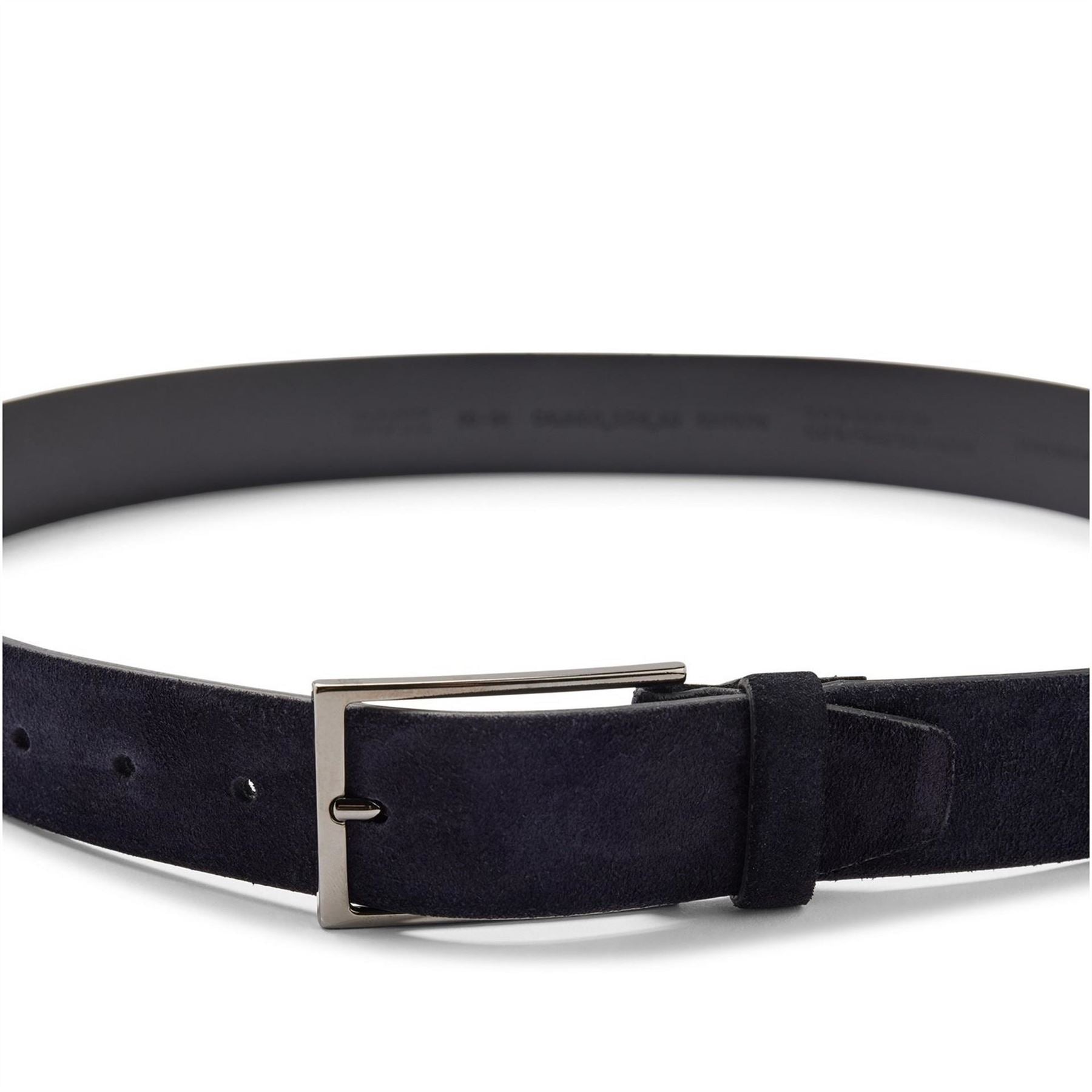 Boss Leather Pin Buckle Belt with Metal Logo