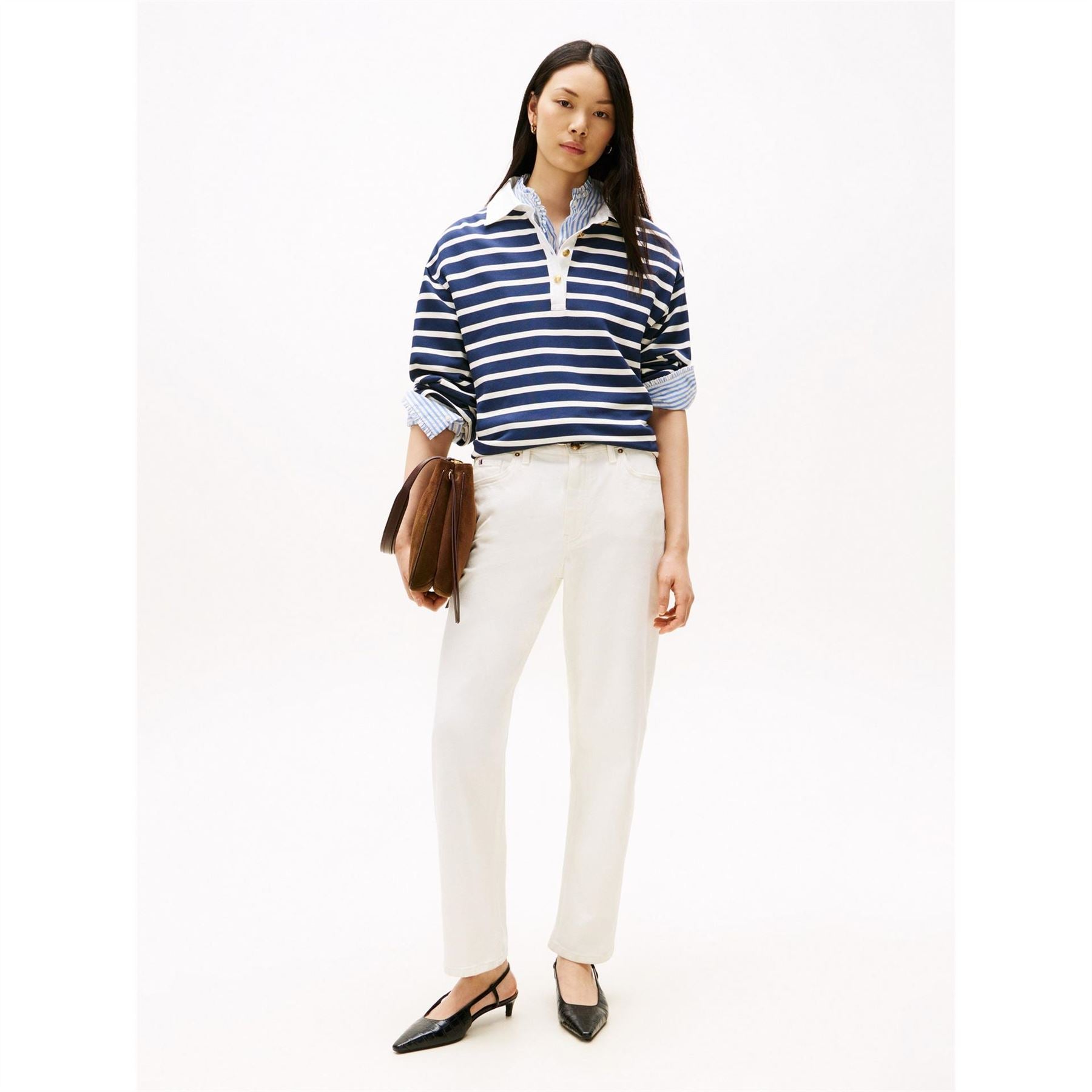Tommy Hilfiger Gold Button Crew Sweatshirt