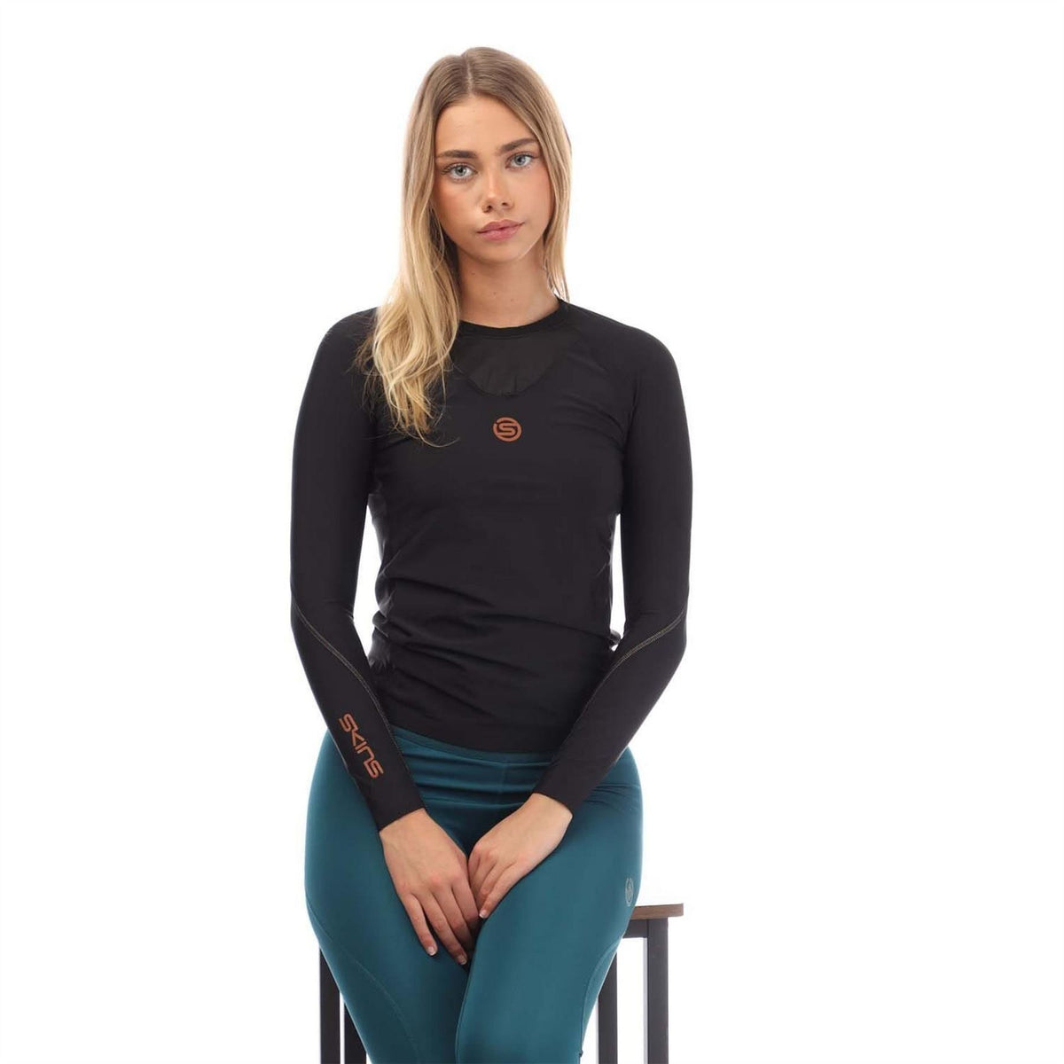 Skins Series 5 Long Sleeve Round Neck Slim Fit T-Shirt