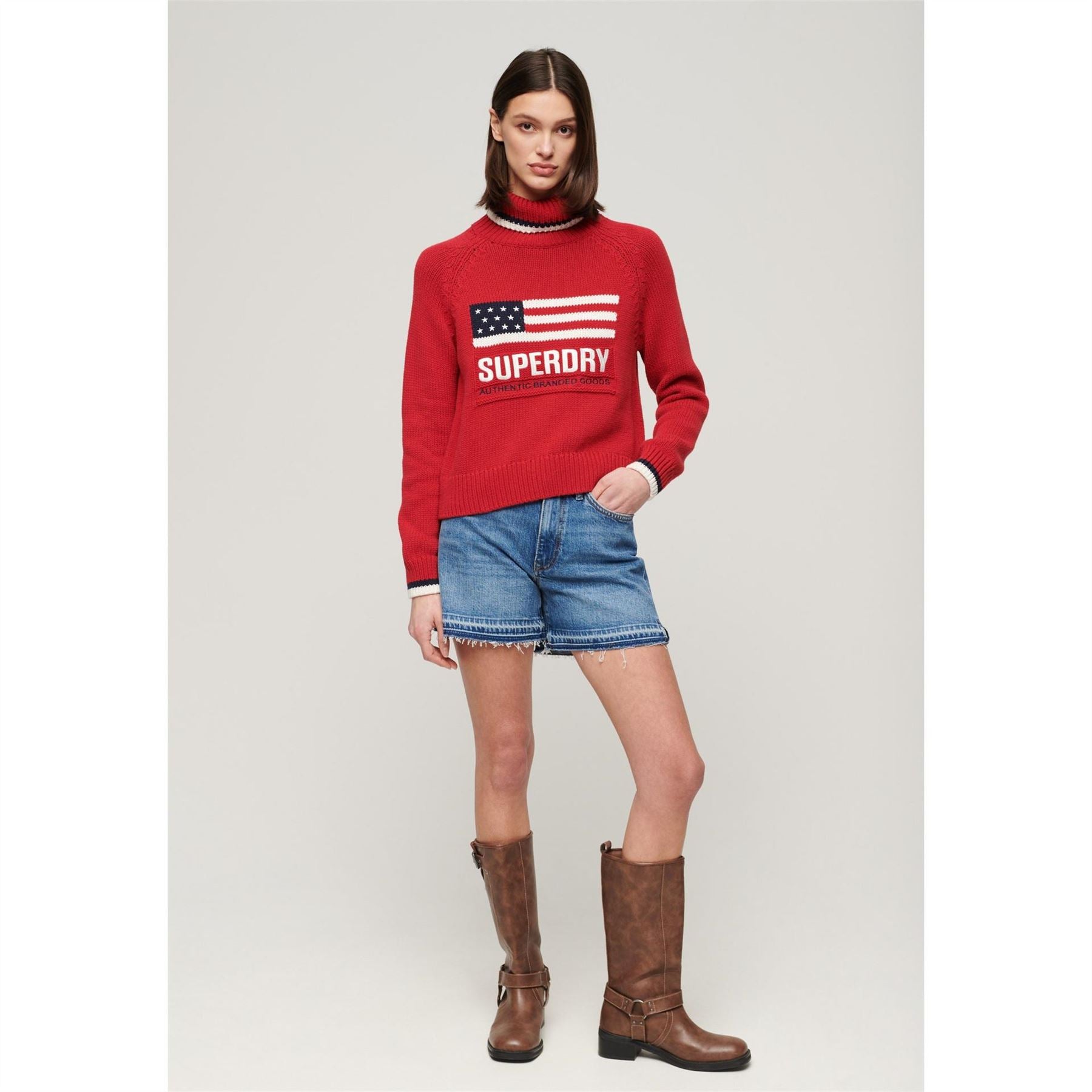 Superdry Americana Roll Knitted Crew Neck Jumper
