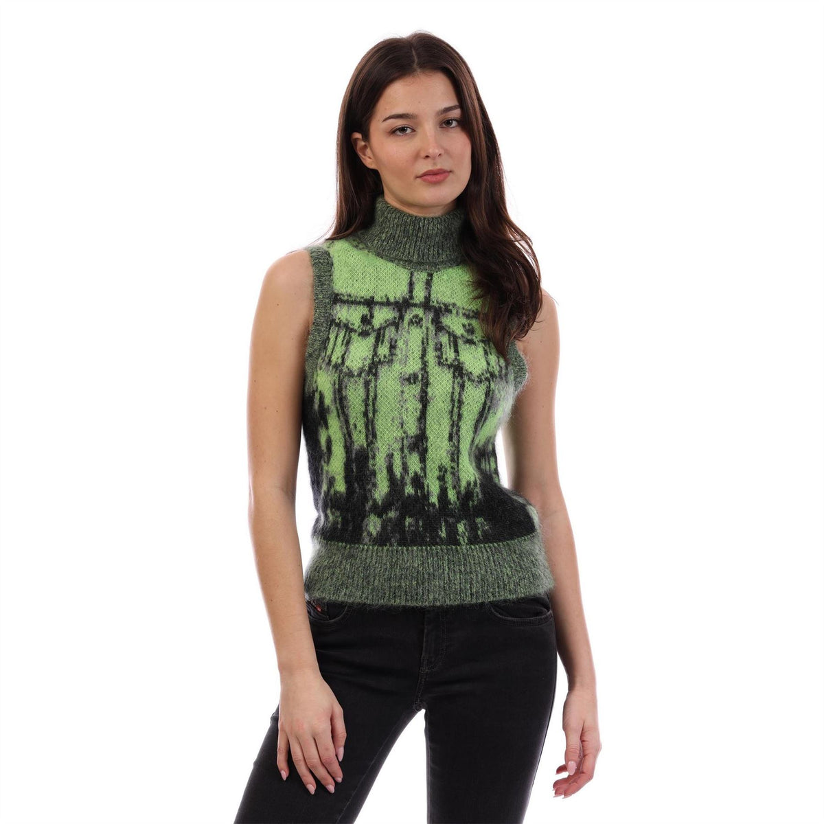 Diesel Sifnos Turtle Neck High Collar Sleeveless Vest