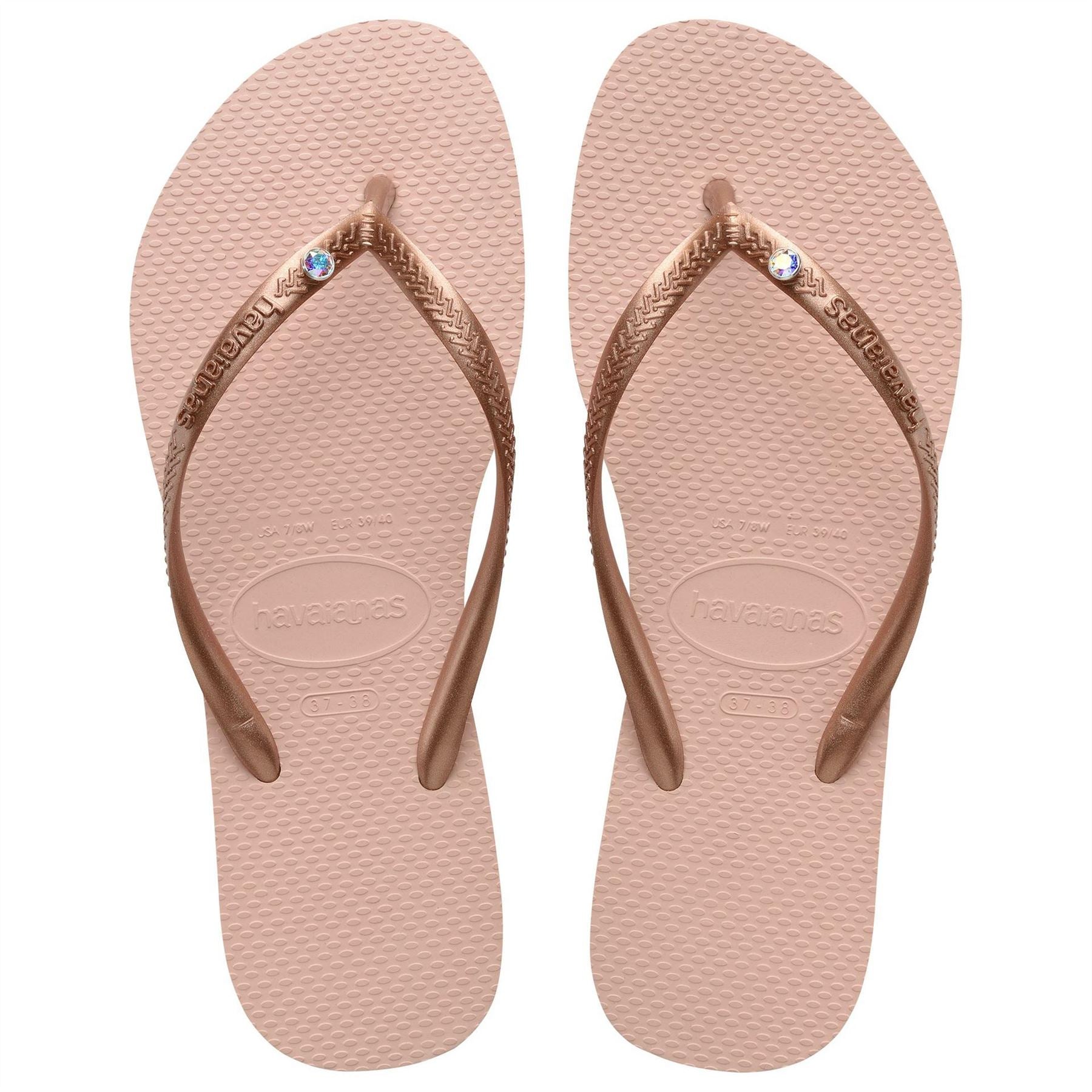 Havaianas Womens Hav. Slim Crystal Sw Ii Ballet Rose Flip Flops