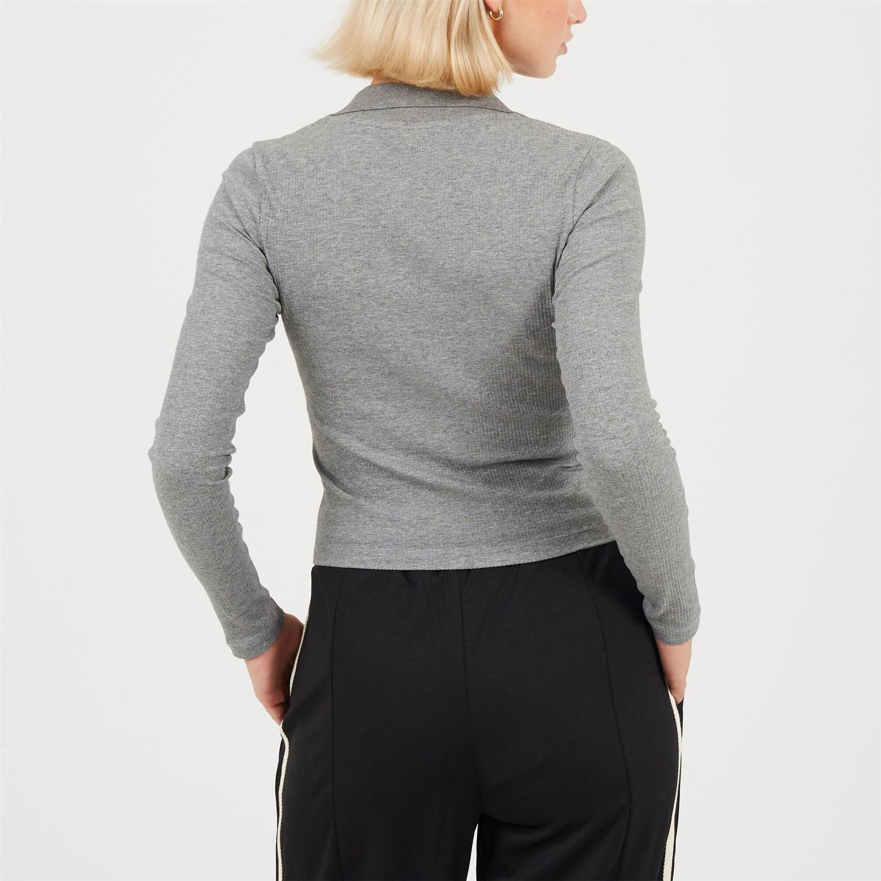 Brave Soul Womens Long Sleeve Scoop Neck Top With Collar