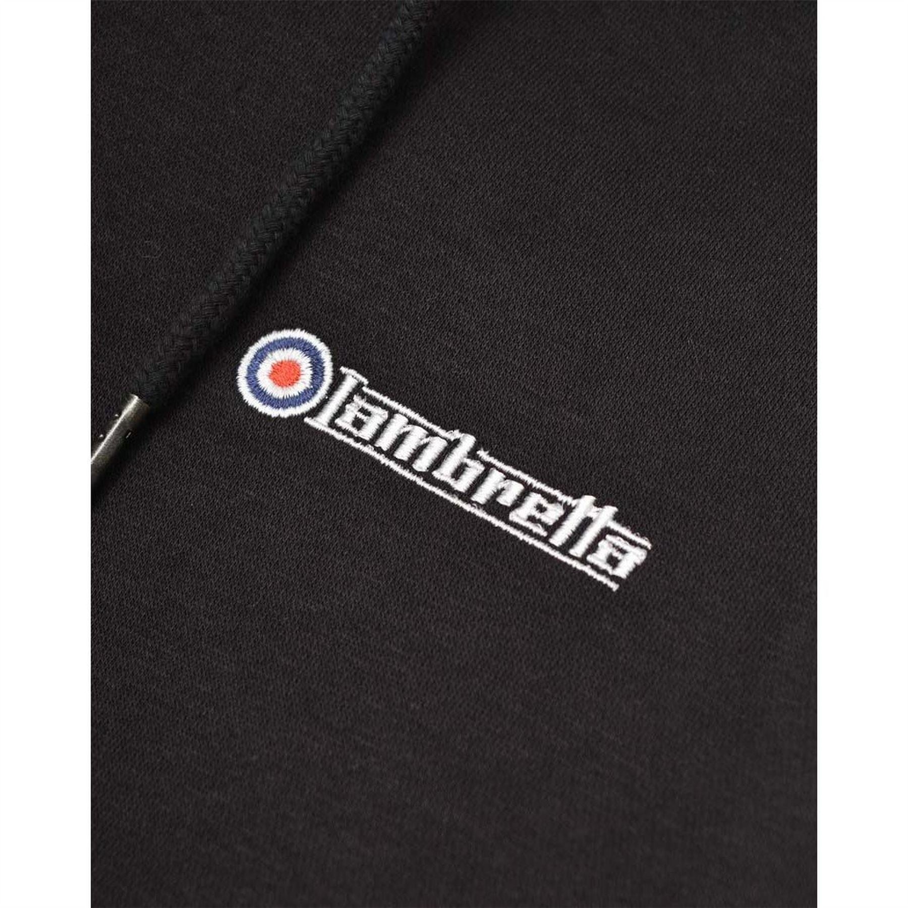 Lambretta Solid Patterned Hooded Ribbed Cuff Sweat Jacket