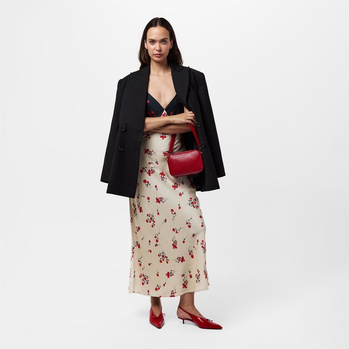 French Connection Ennis V-Neck Maxi Slip Dress