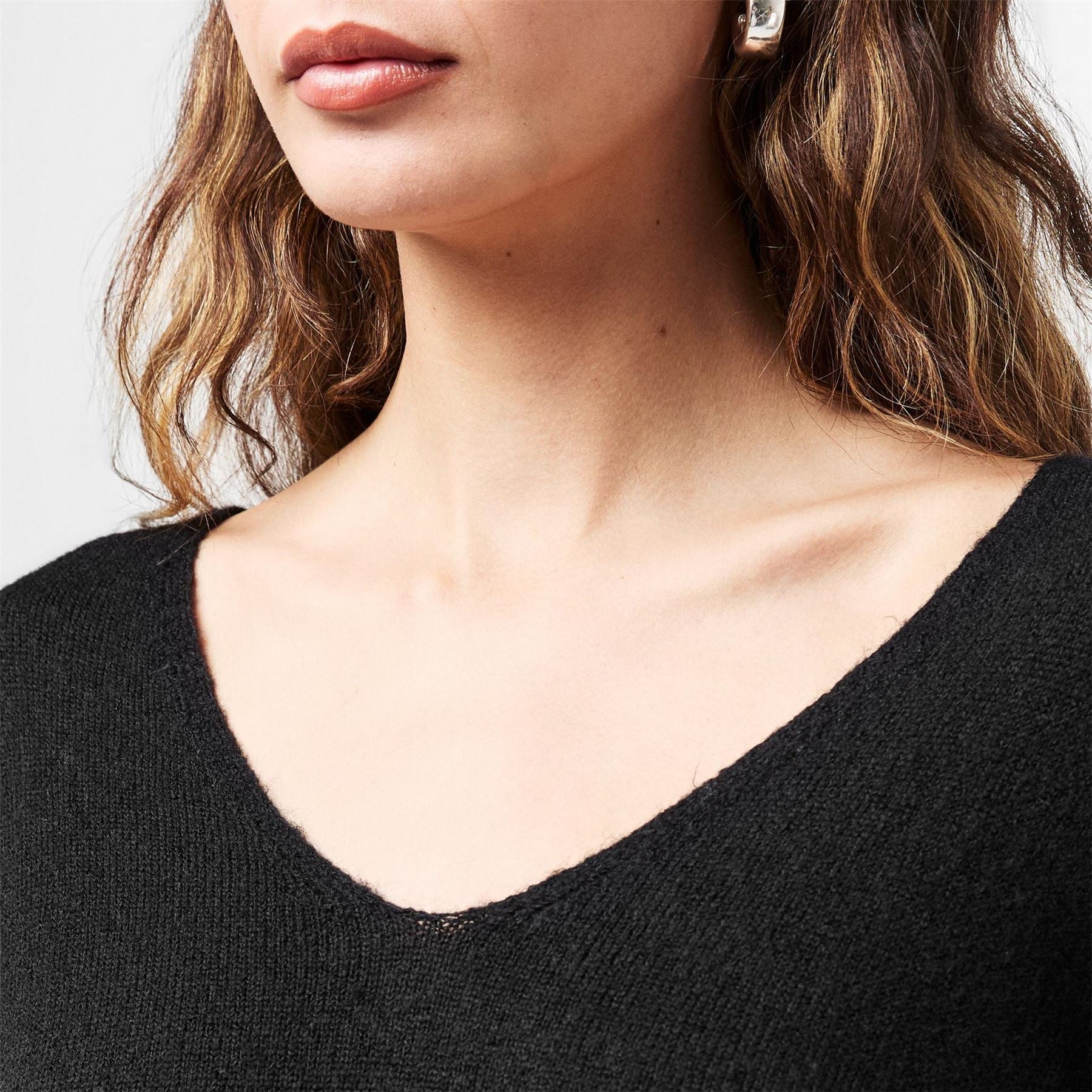 Pieces Knit Turtleneck Long Sleeve Midi Sweater Dress