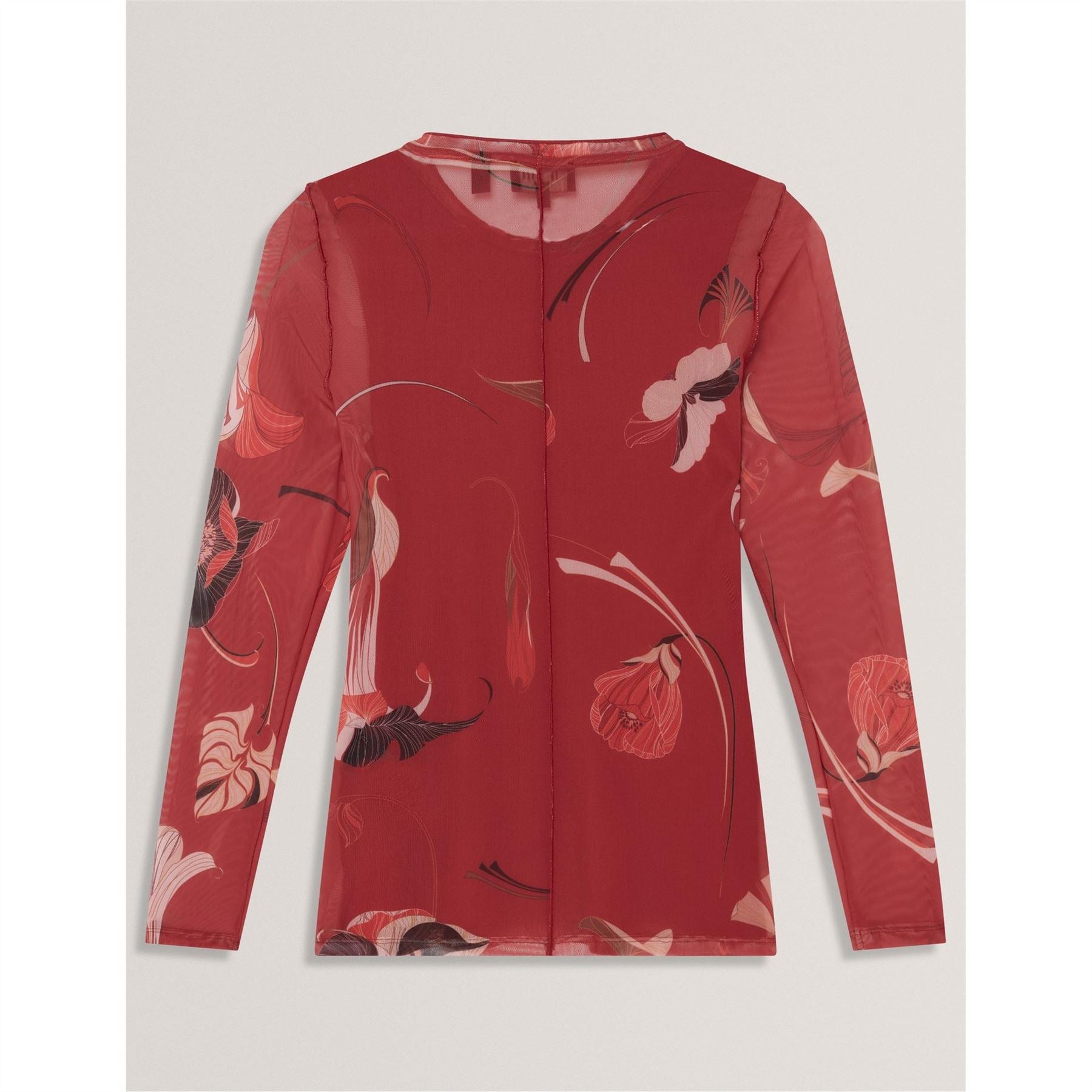 Ted Baker Slim Fit Crew Neck Long Sleeve Mesh Top