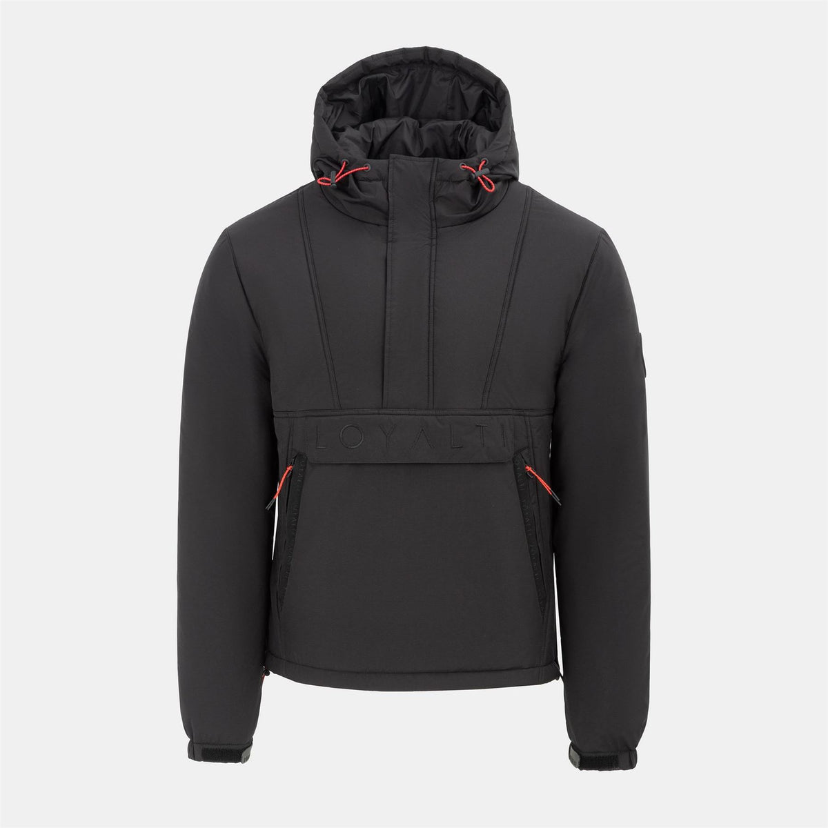 Loyalti Vision Hooded Half Zipper Solid Patterned Bomber Jacket