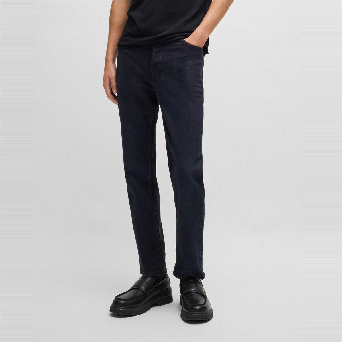 Hugo Tapered Fit Five Pocket Jeans