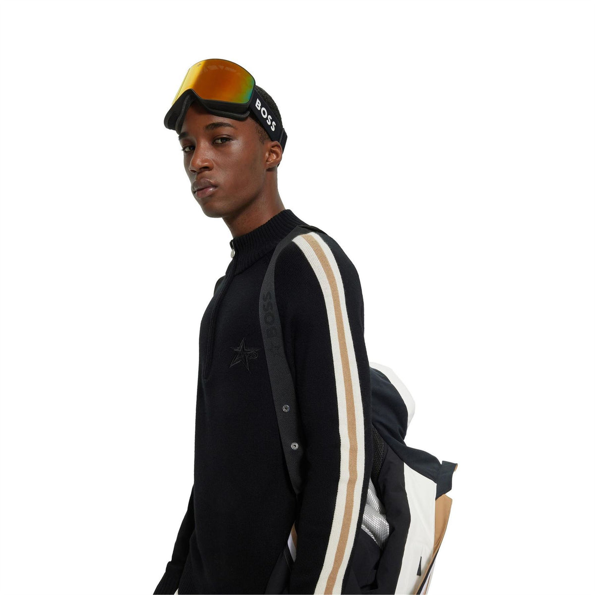 Boss Zip Neck Raglan Sleeve Sweater