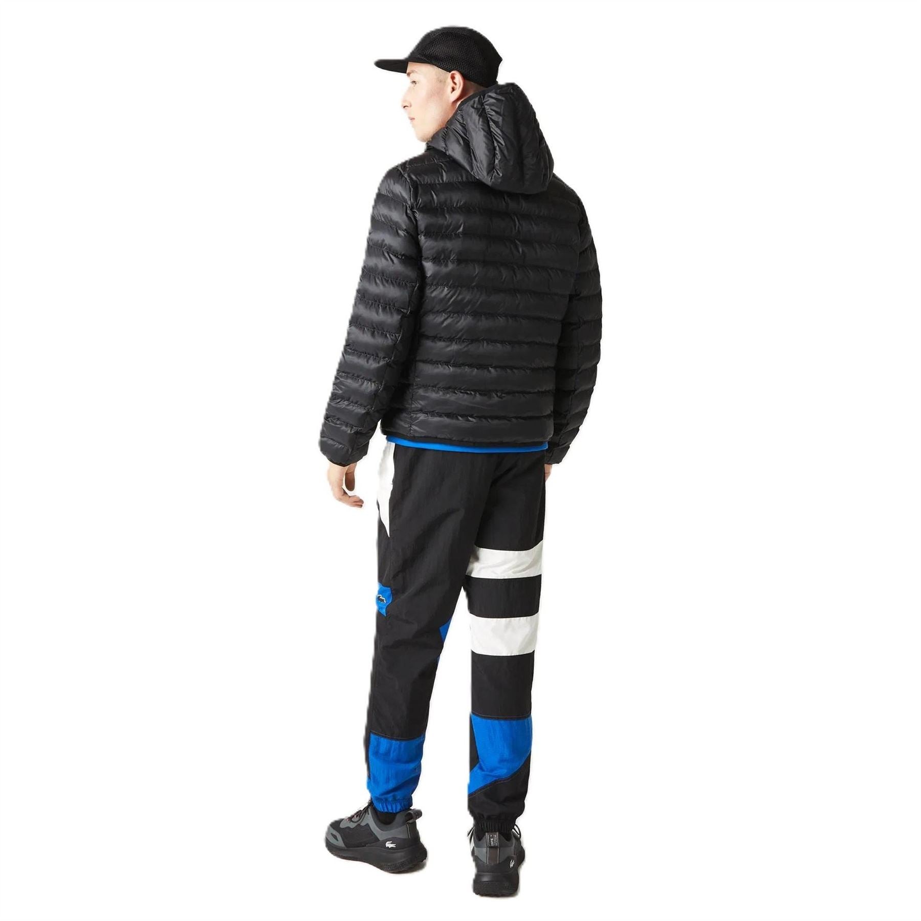 Lacoste Solid Patterned Hooded Quilted Puffer Jacket