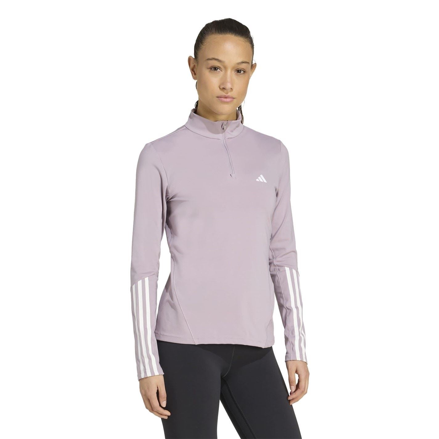 adidas Hyperglam Zip Neck Long Sleeve Gym Top