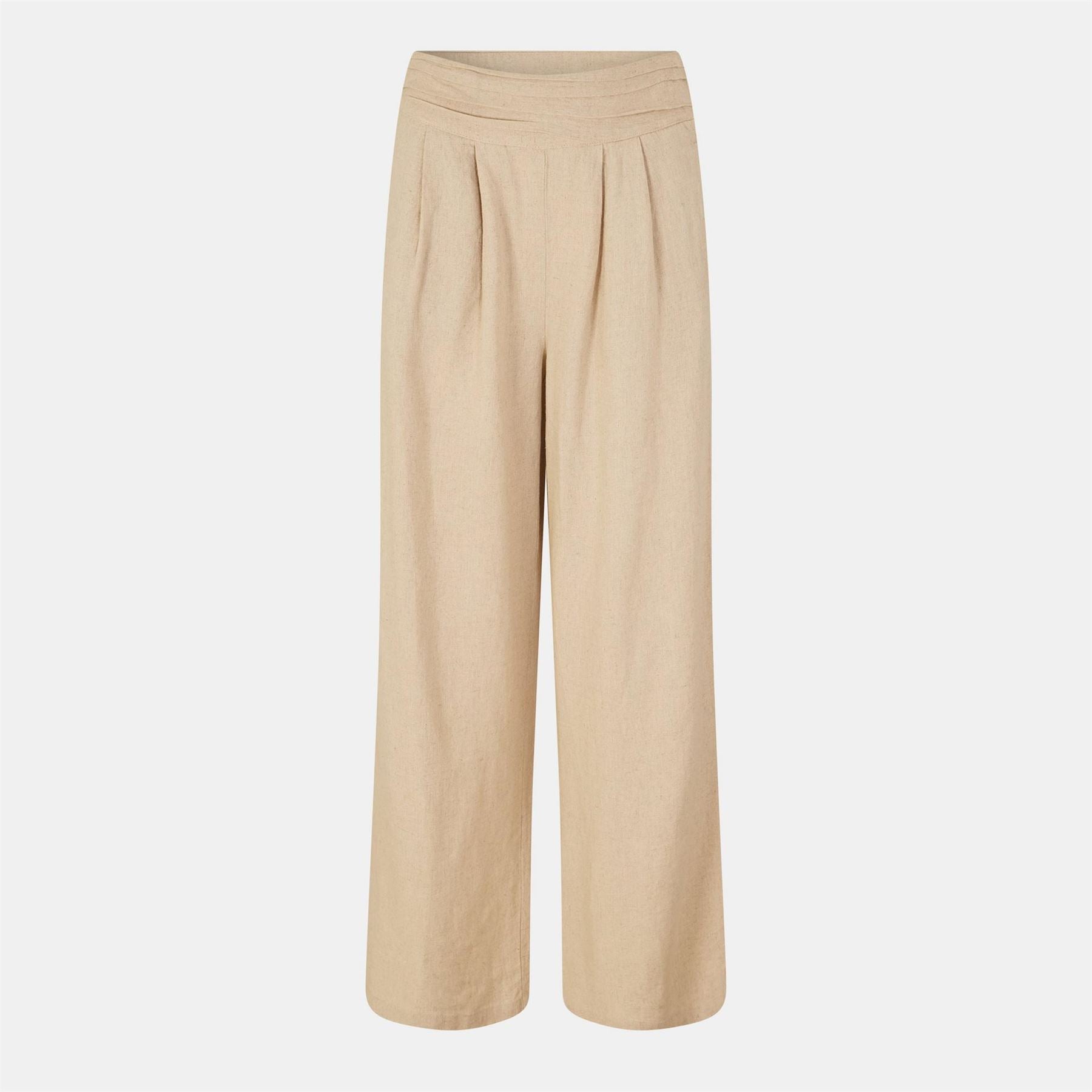 Vero Moda Naja Solid Patterned Pleated Straight Trousers