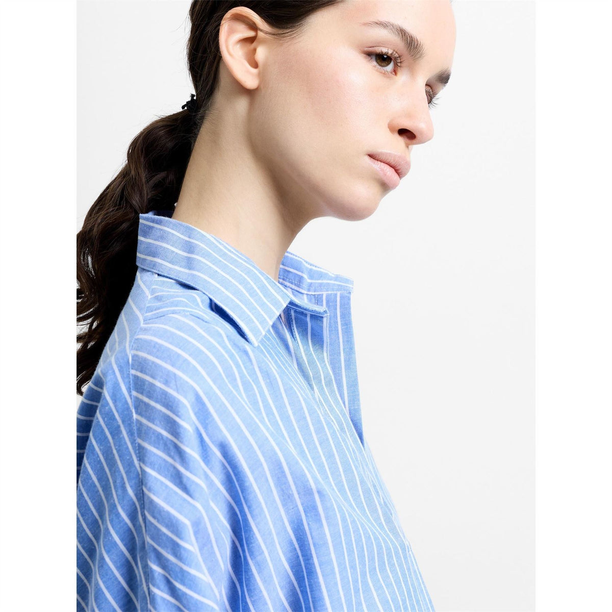 French Connection Rhodes Pop Cotton Long Sleeve Oversized Fit Blouse